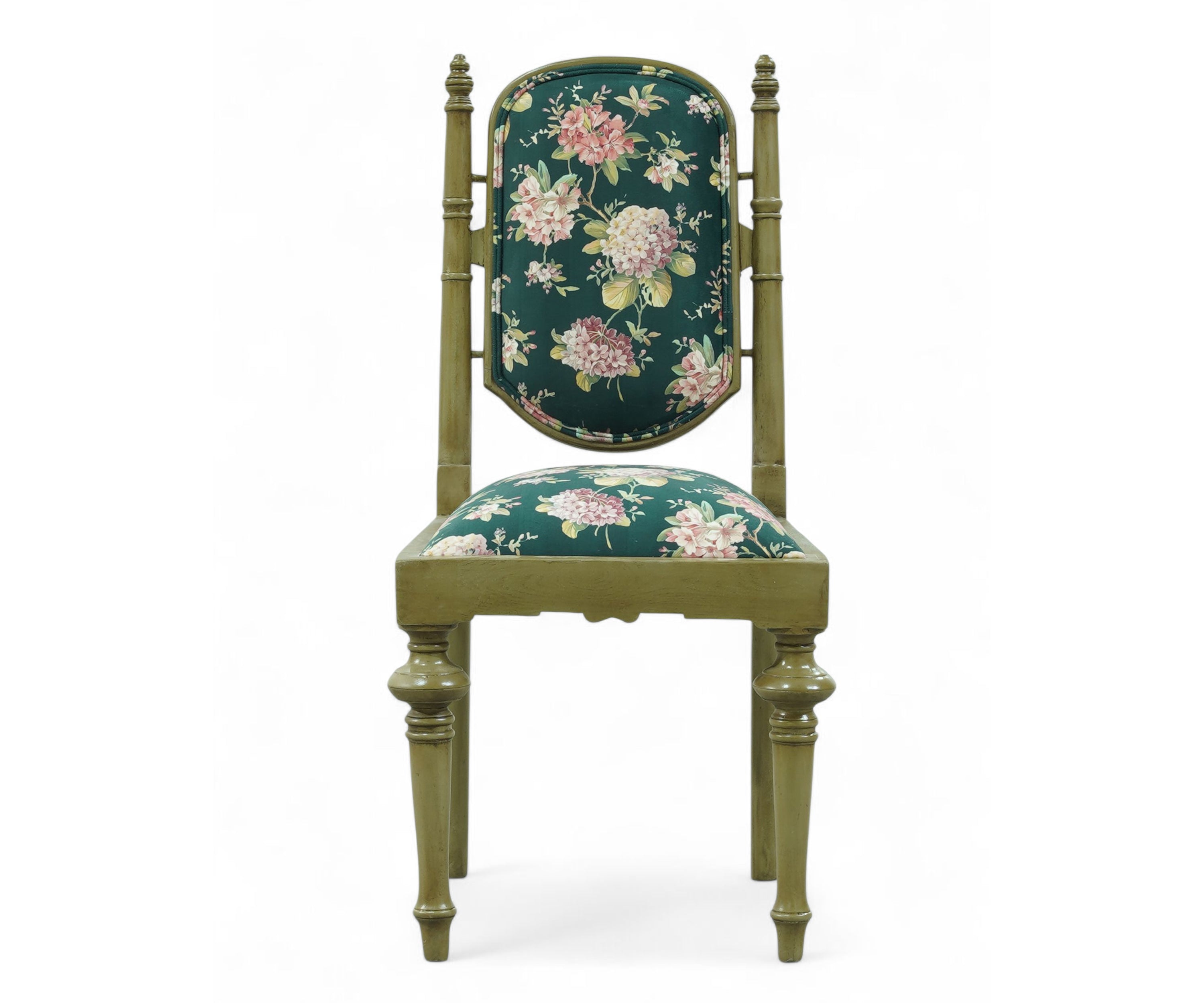 French Floral Upholstered Low-Seated Chair