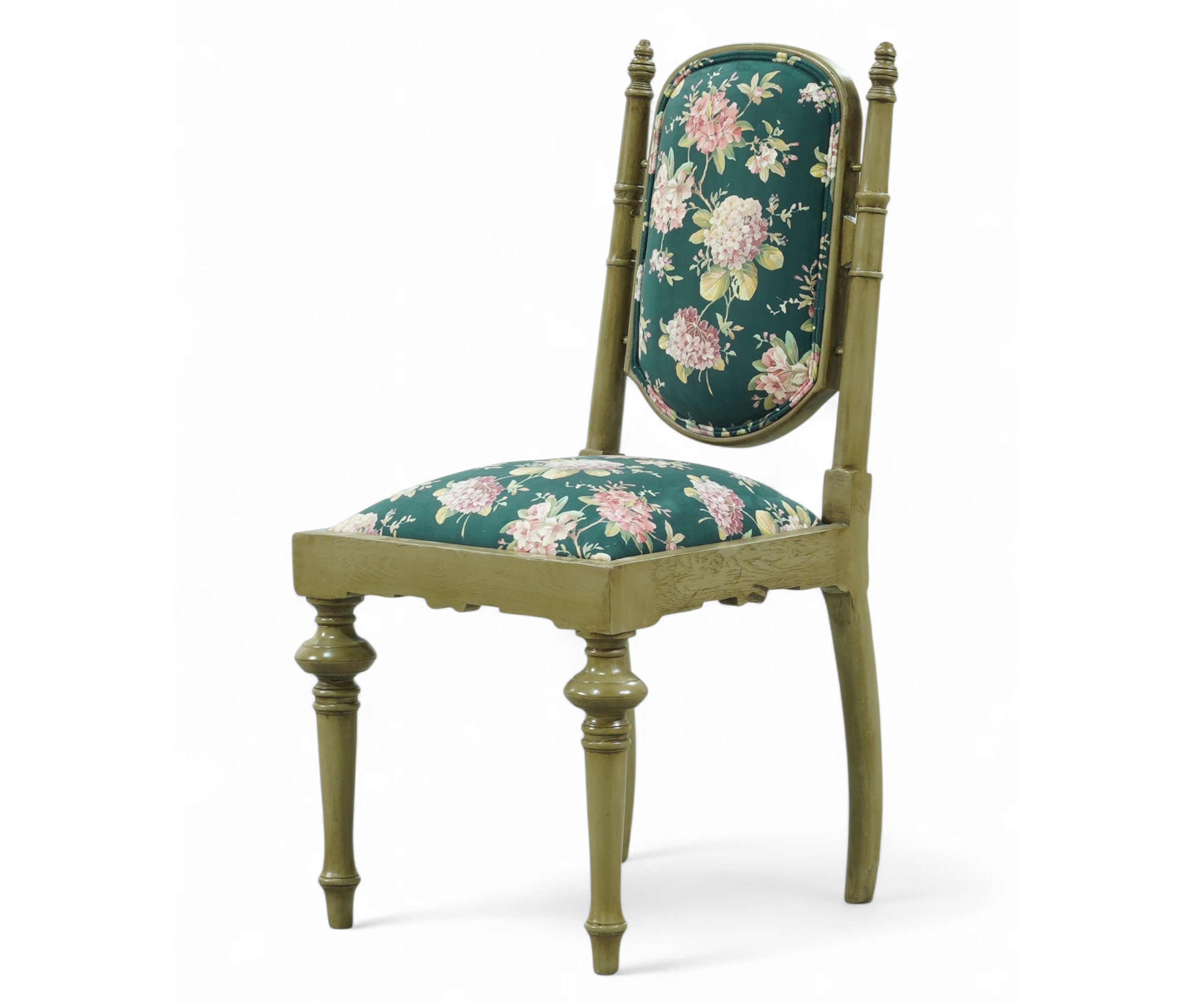 French Floral Upholstered Low-Seated Chair