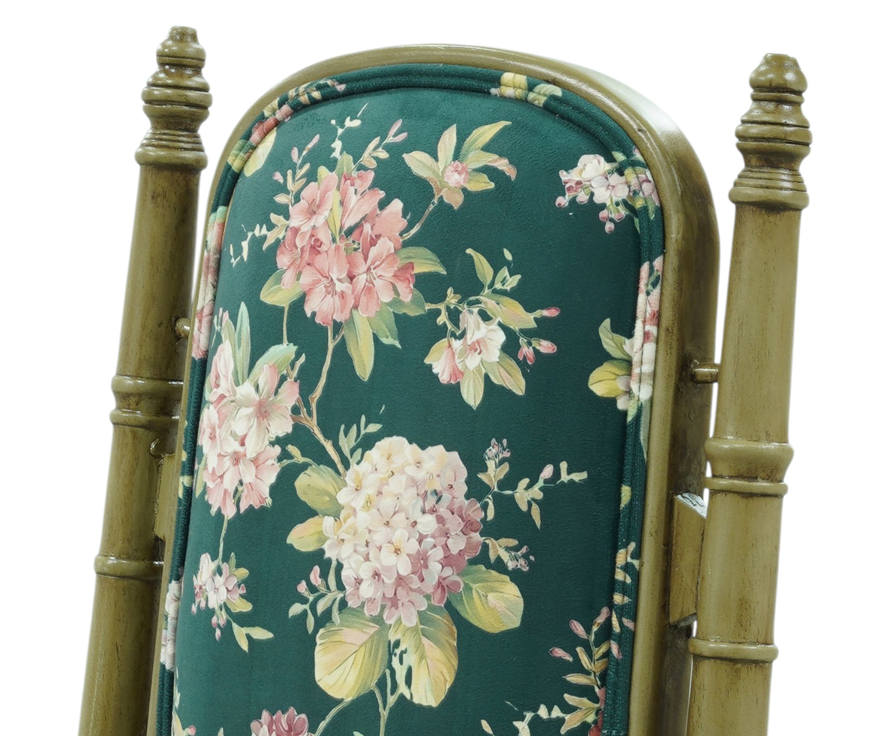 French Floral Upholstered Low-Seated Chair