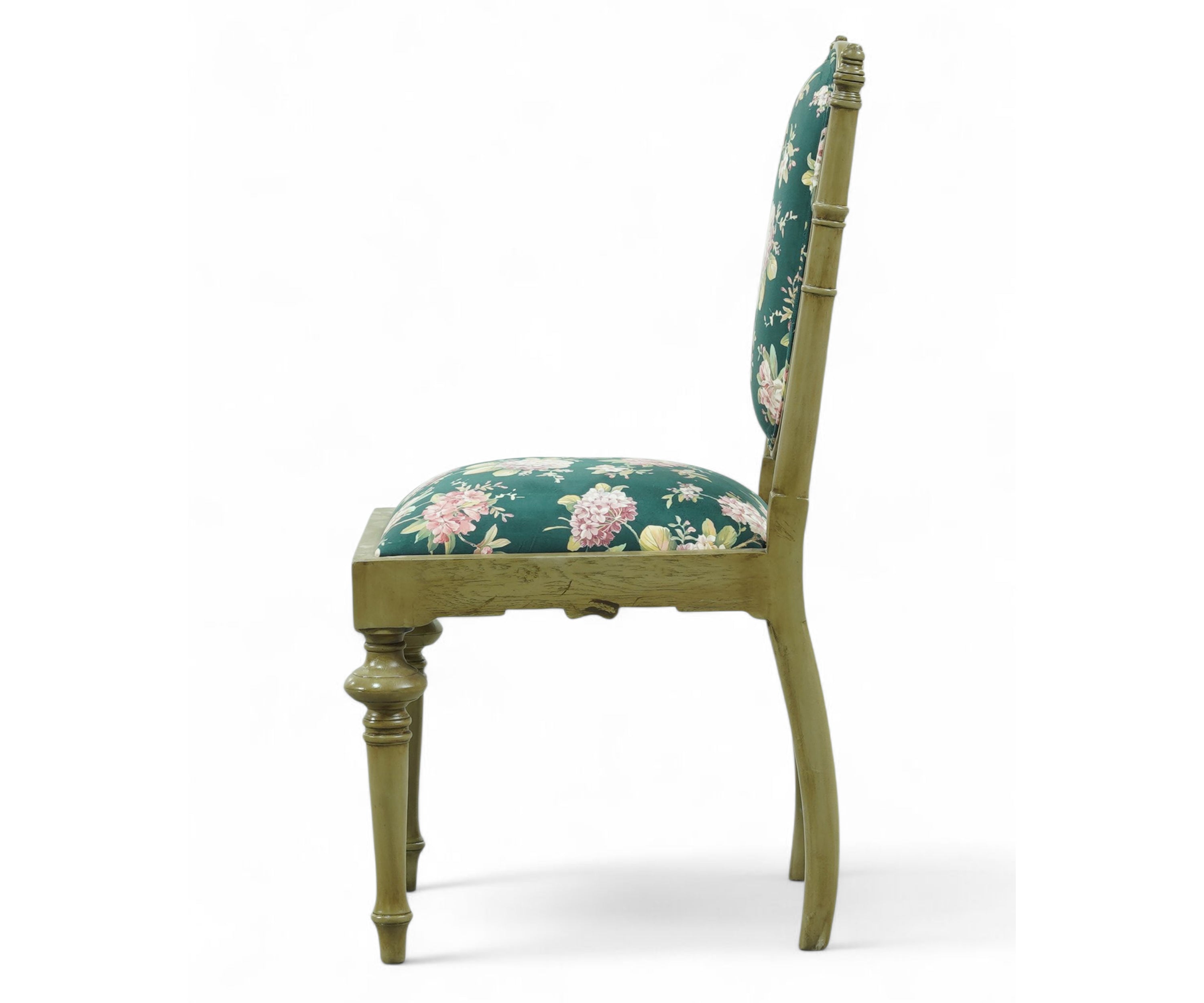 French Floral Upholstered Low-Seated Chair