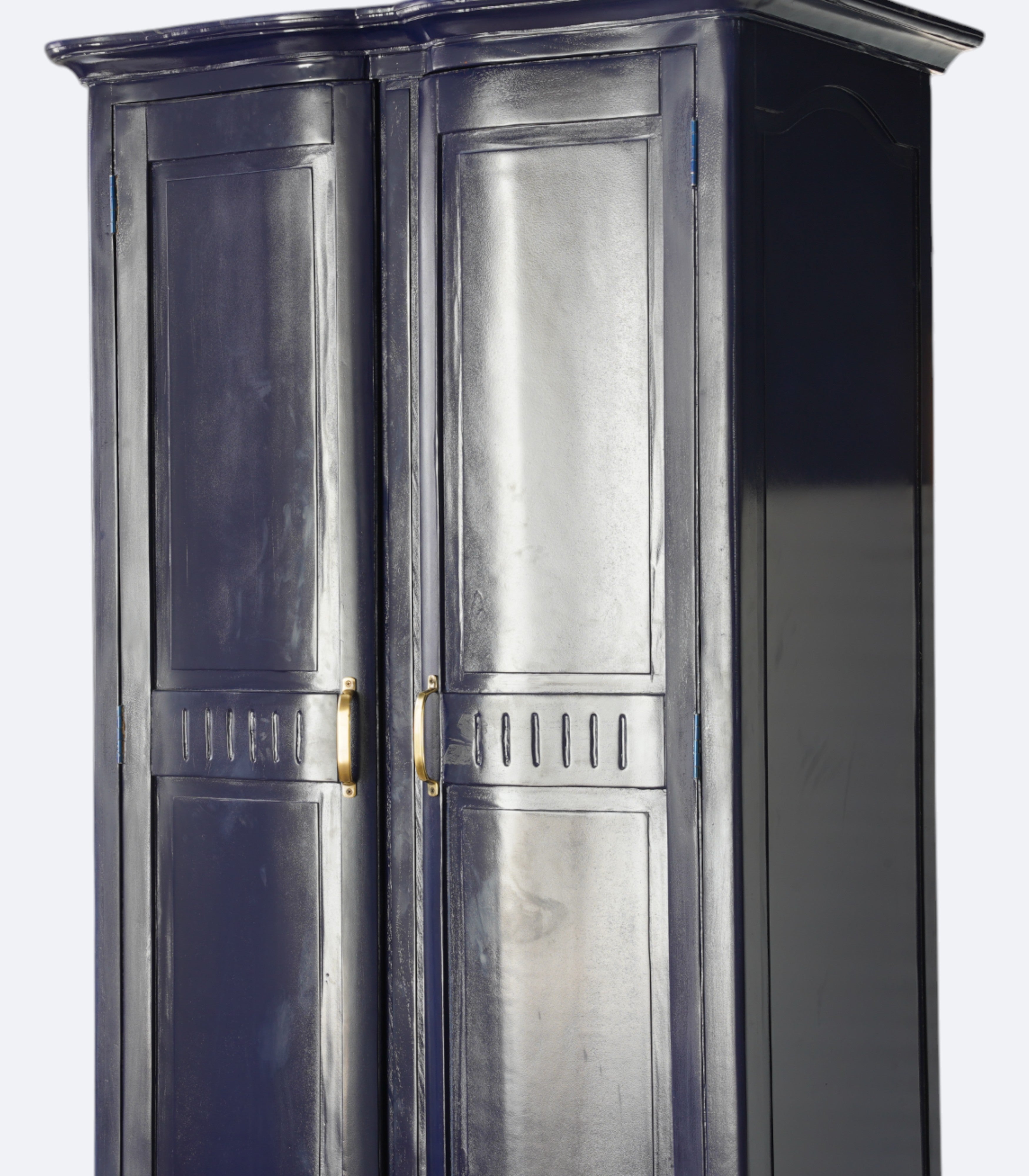 French Distressed Two-Door Armoire in Solid Acacia Wood