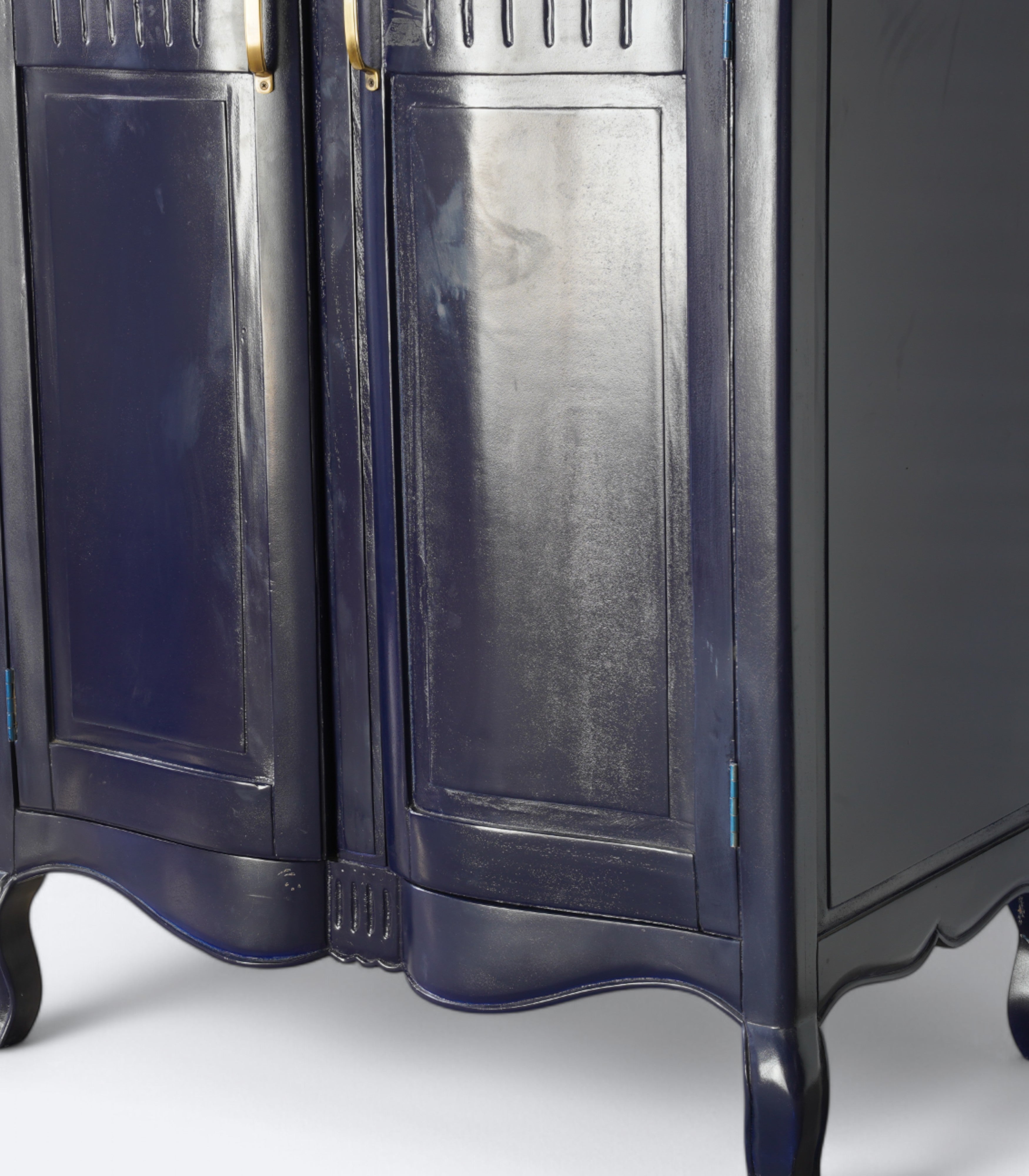 French Distressed Two-Door Armoire in Solid Acacia Wood