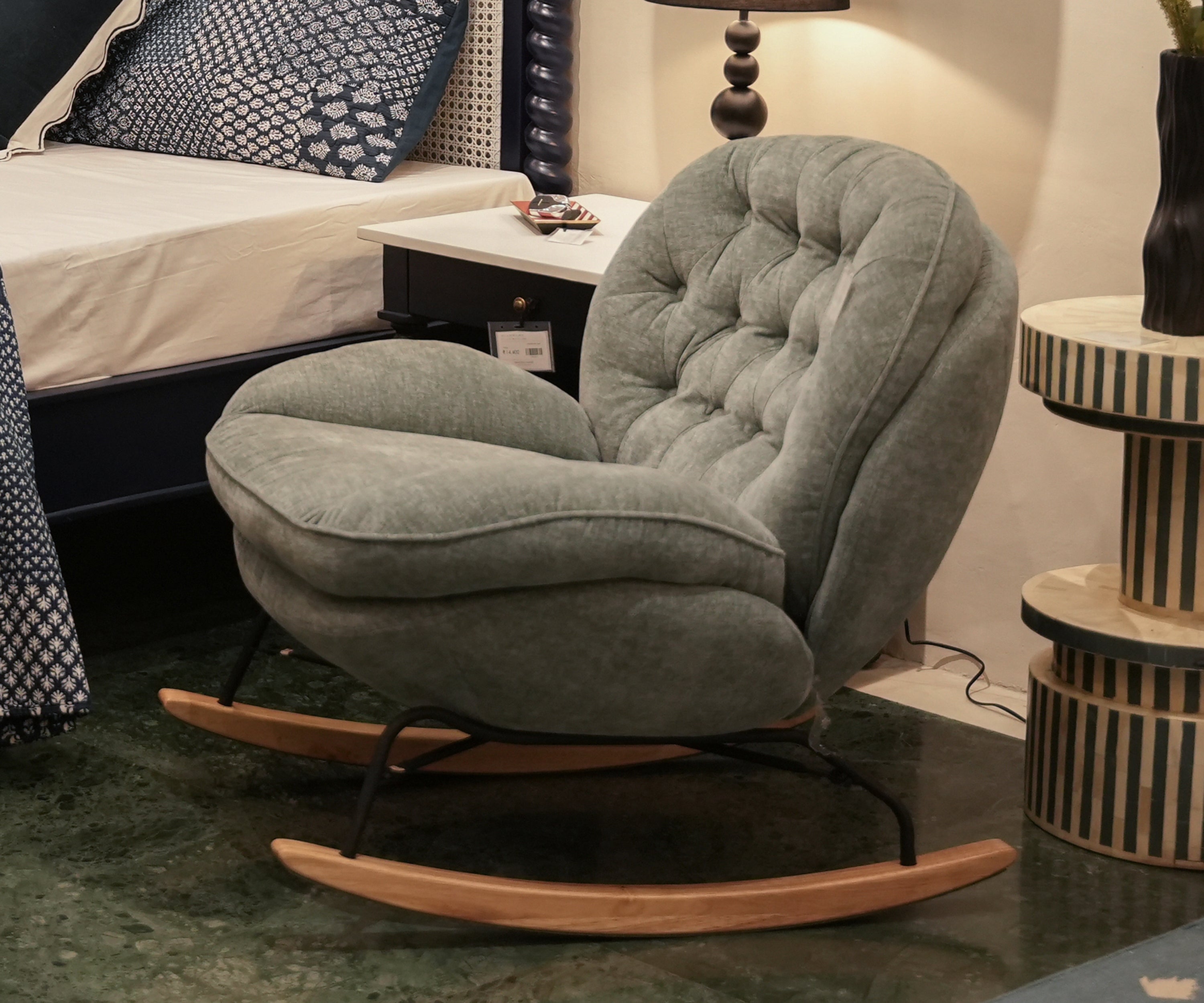 Modern Upholstered Rocking Chair