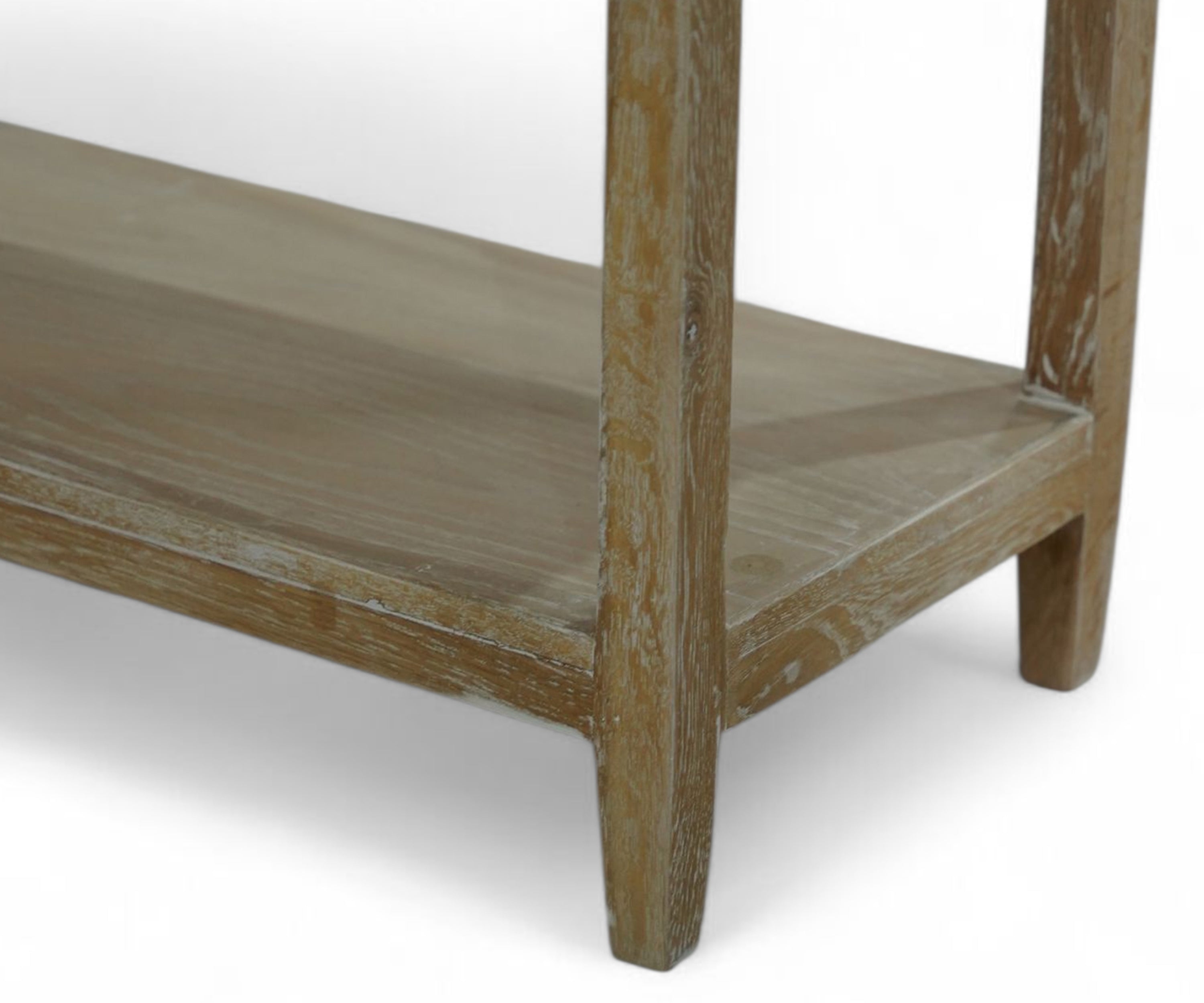 Oak & Cane Console Table with Shelf