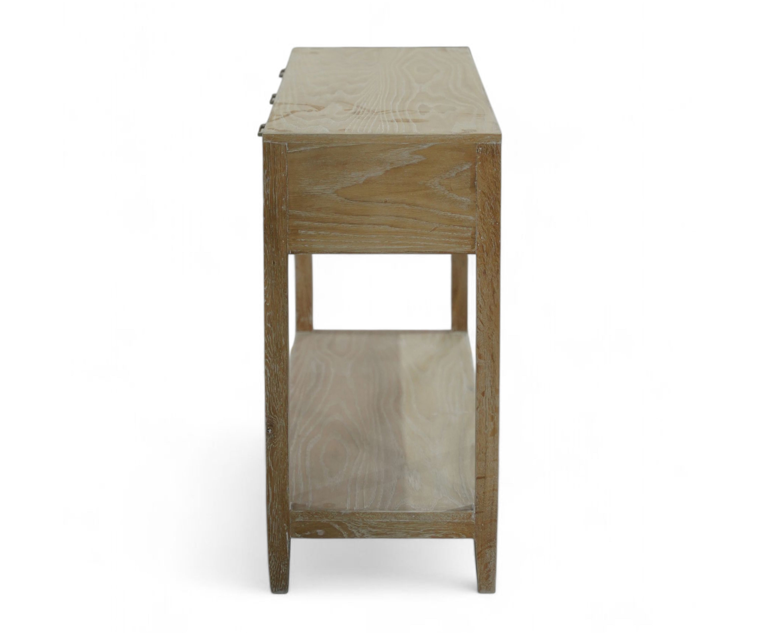 Oak & Cane Console Table with Shelf