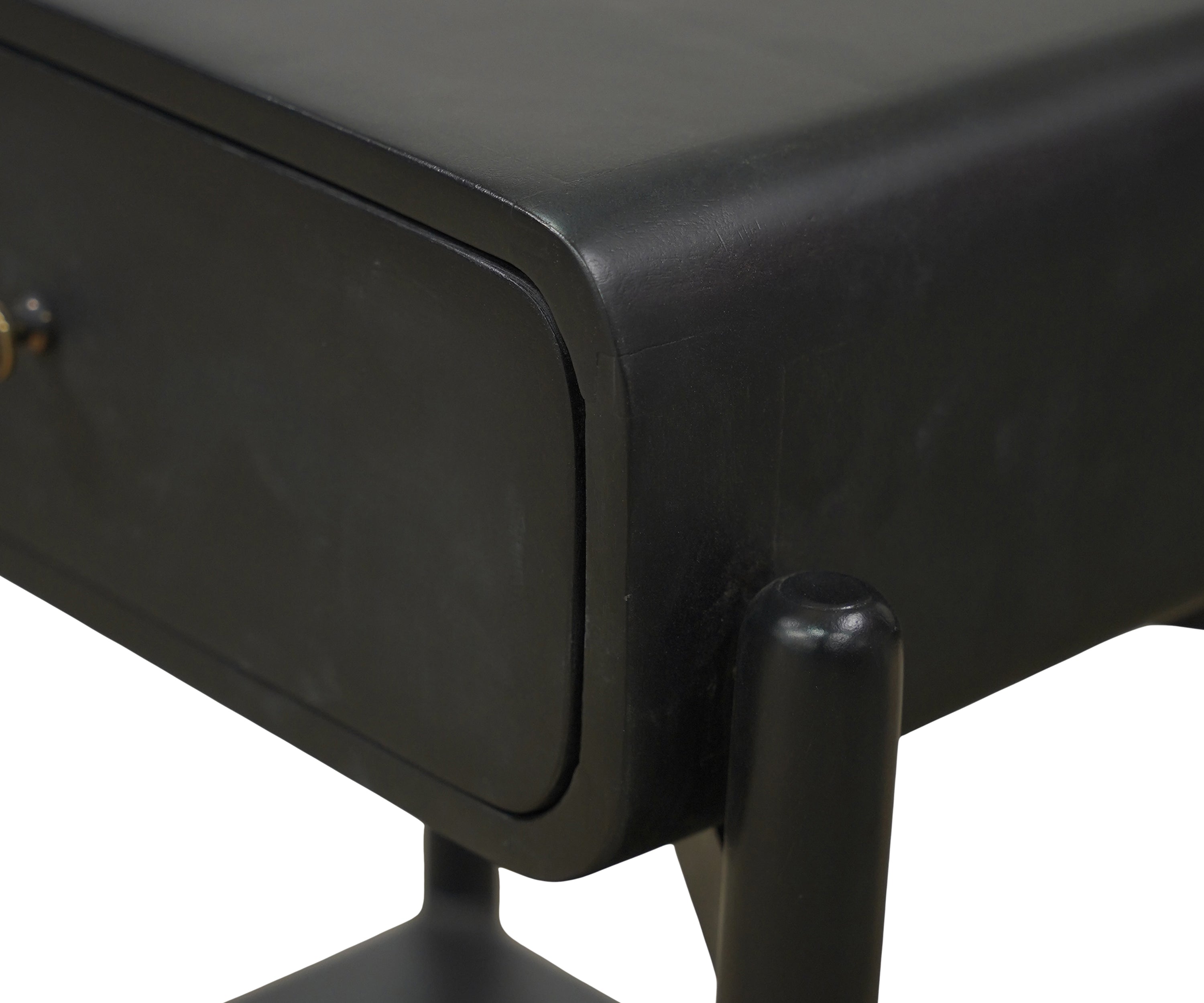 Curvy Oak Bedside Table with Drawer in Natural Finish