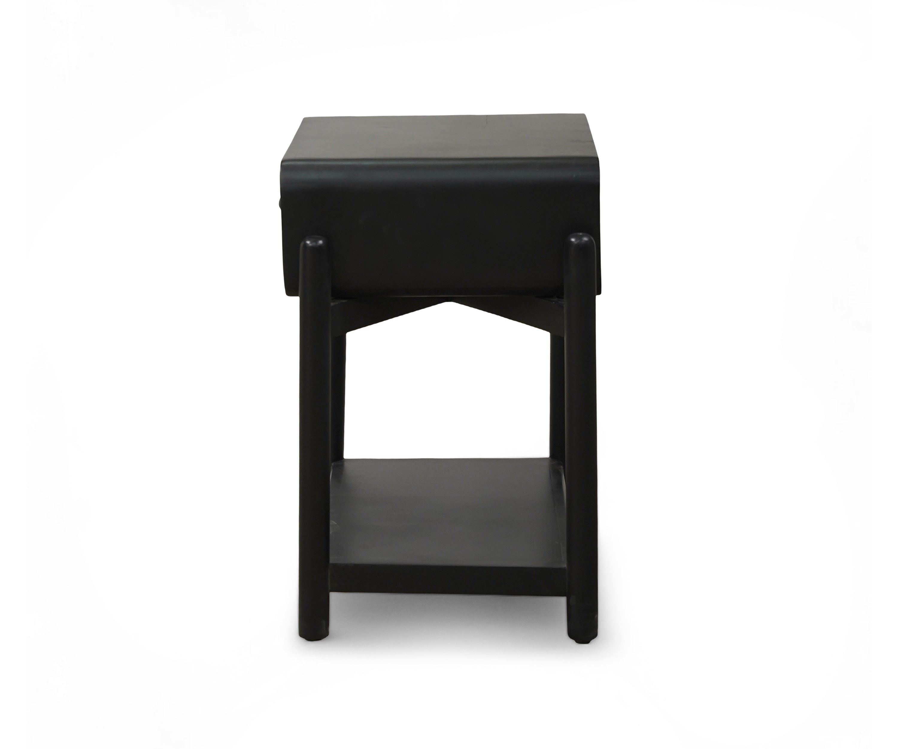 Curvy Oak Bedside Table with Drawer in Natural Finish