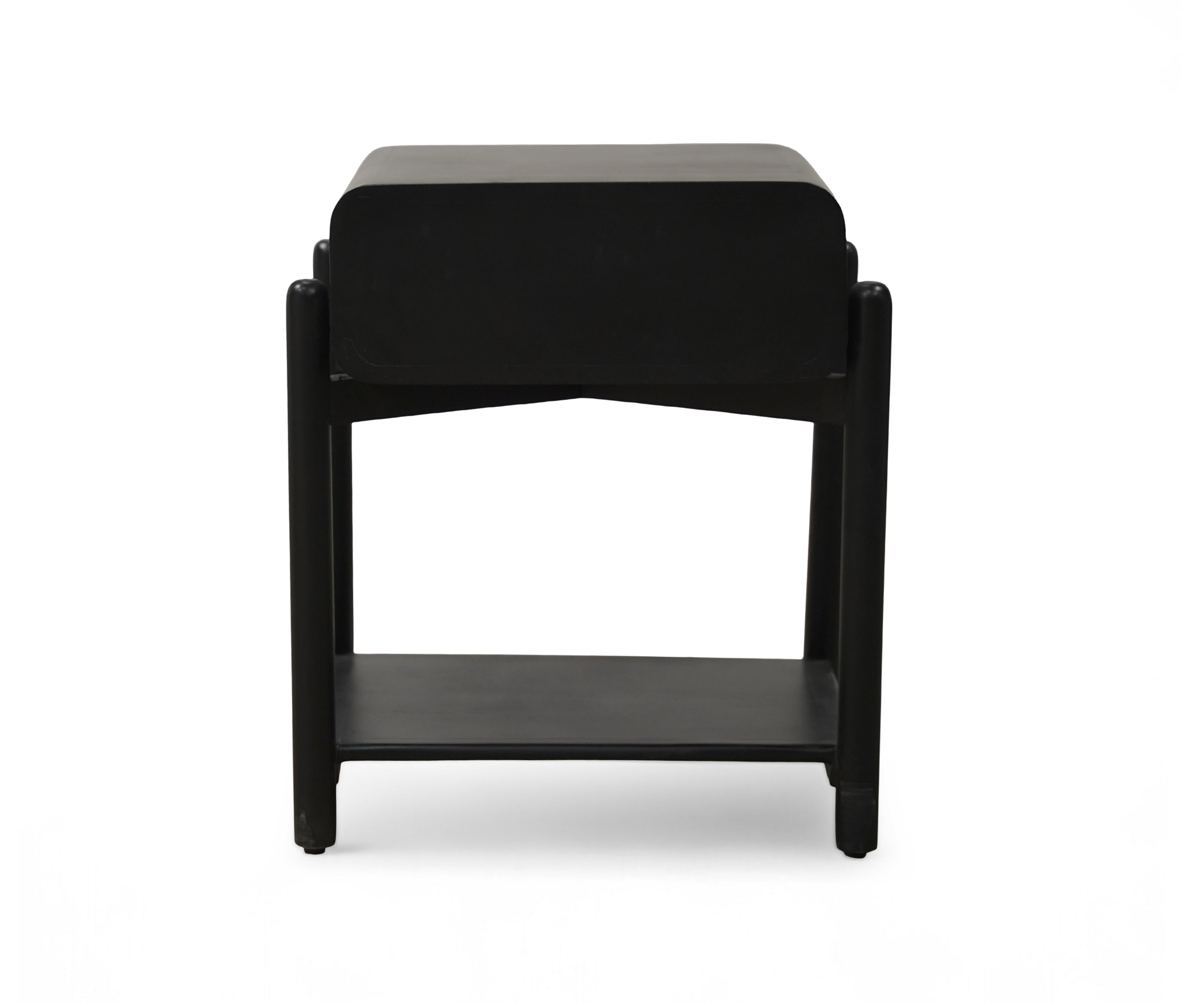 Curvy Oak Bedside Table with Drawer in Natural Finish