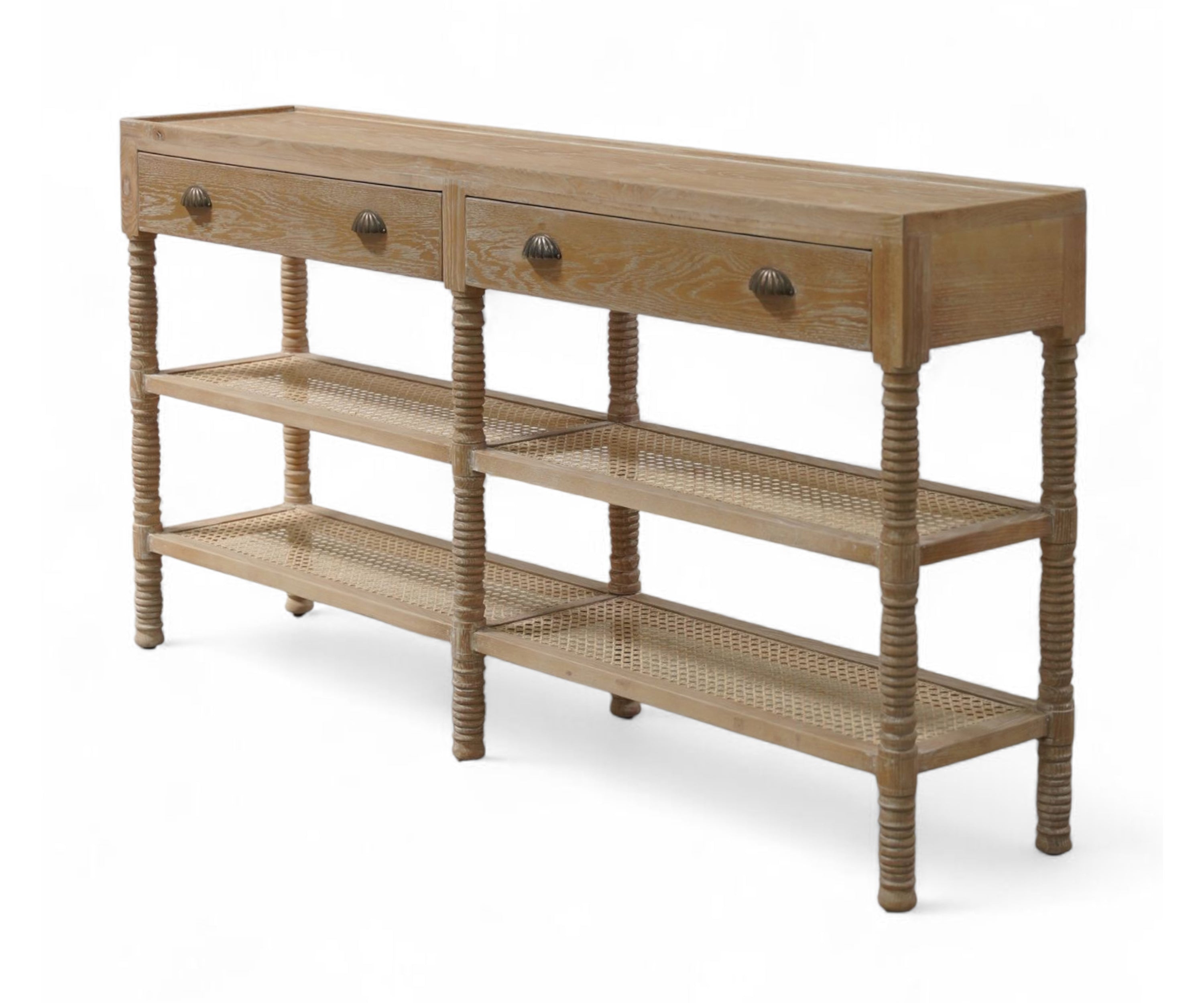 French Cane console table