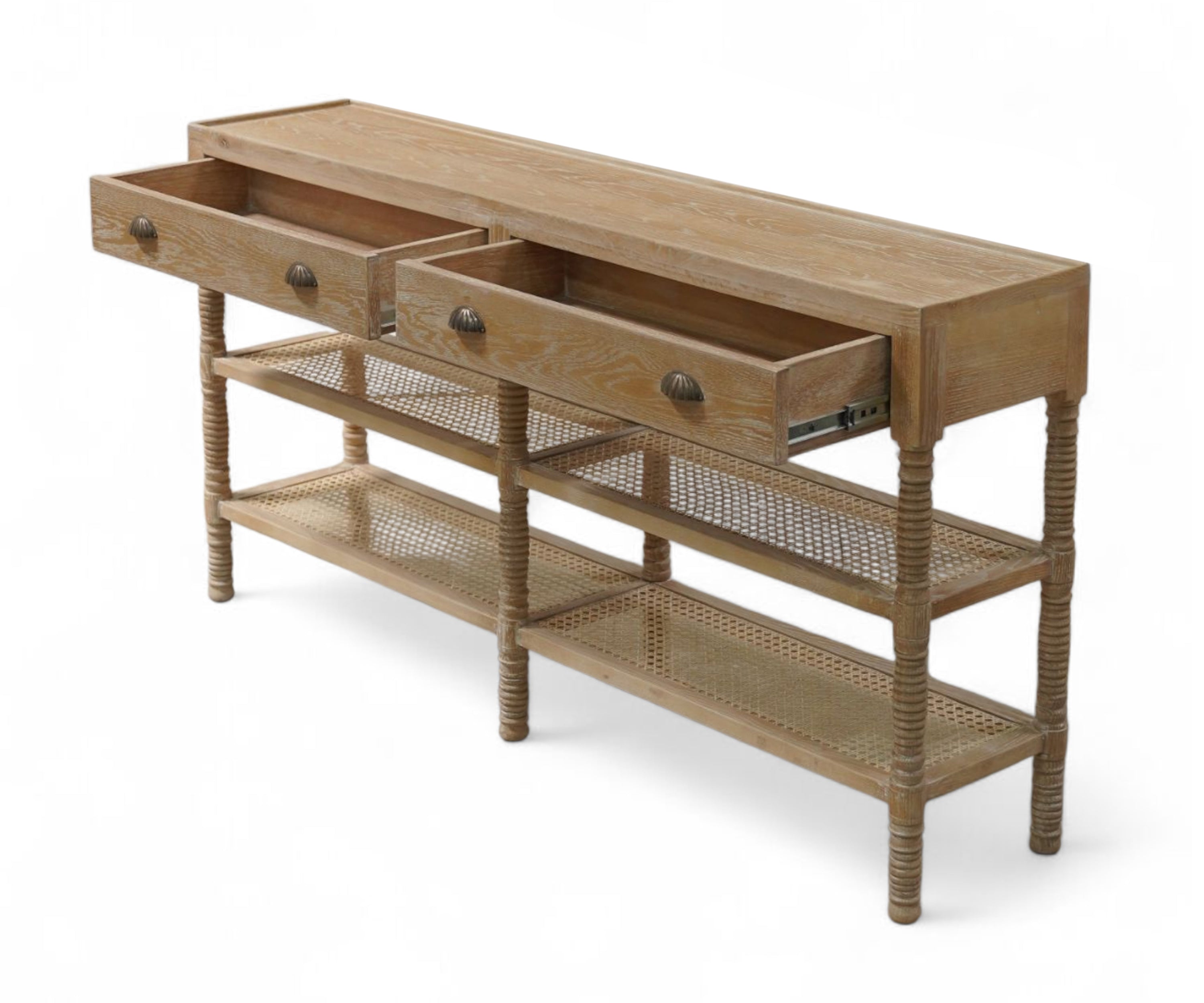 French Cane console table