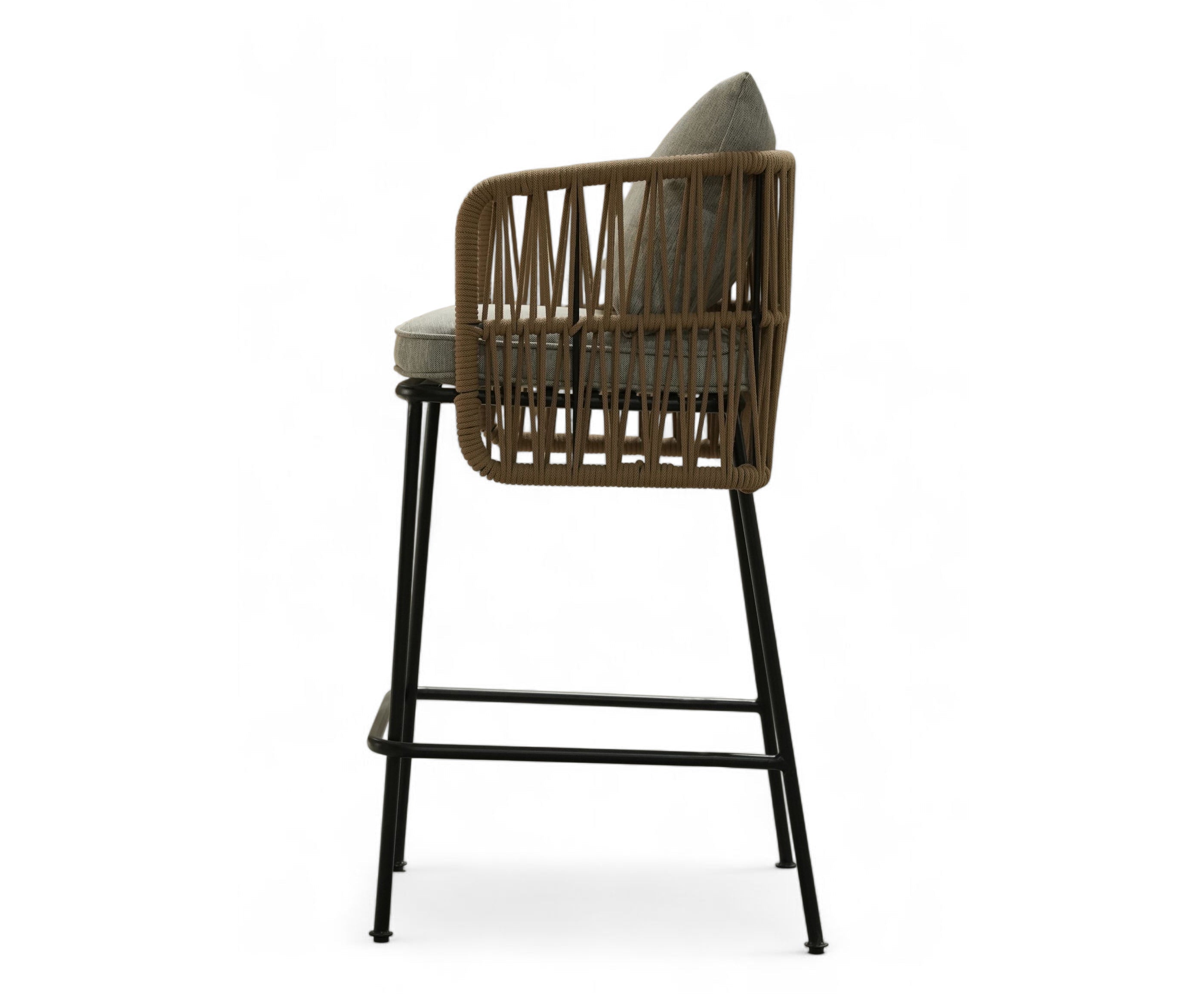 Rope Weave Bar Stool with Cushion