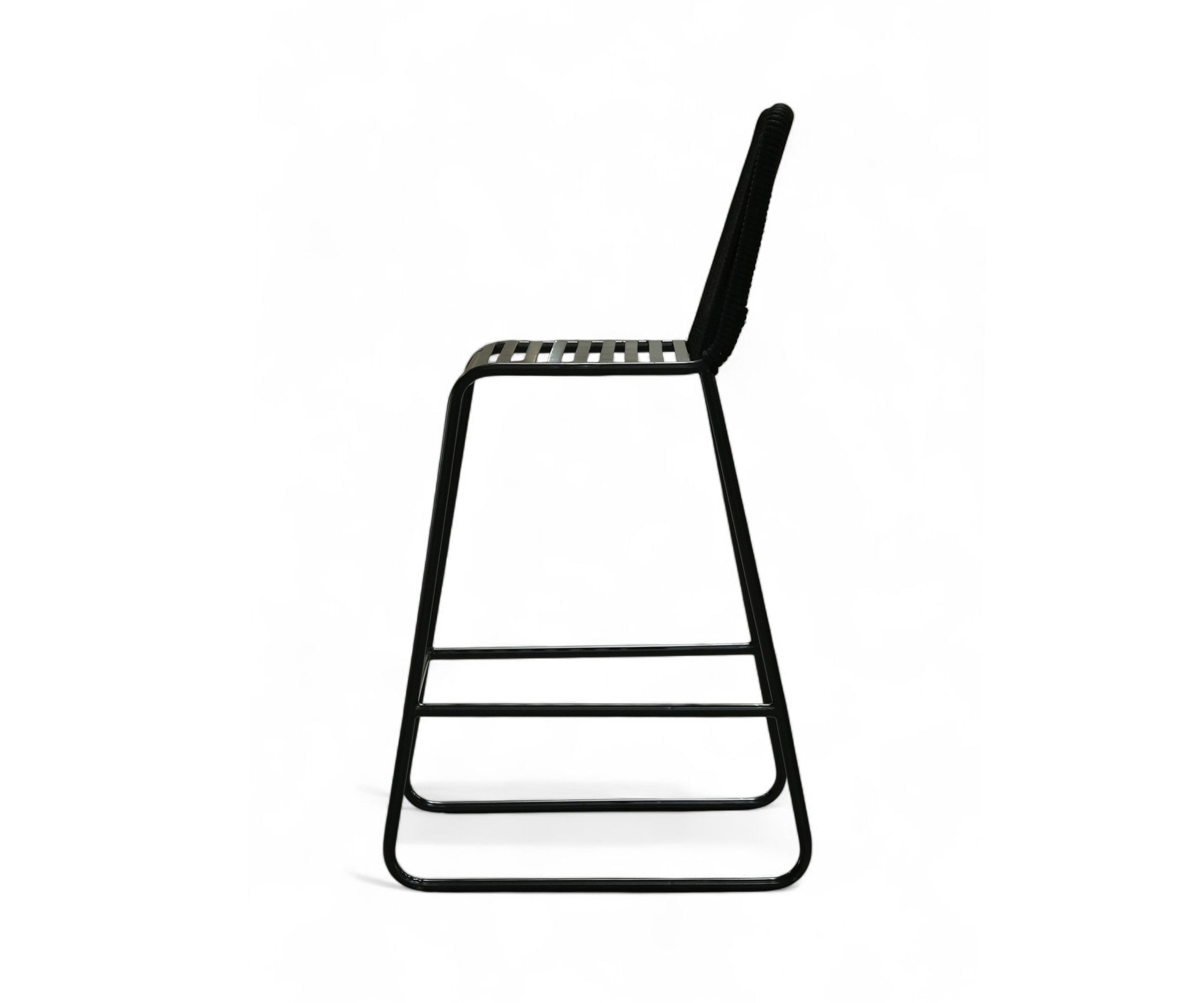 Sleek Rope Back Bar Stool