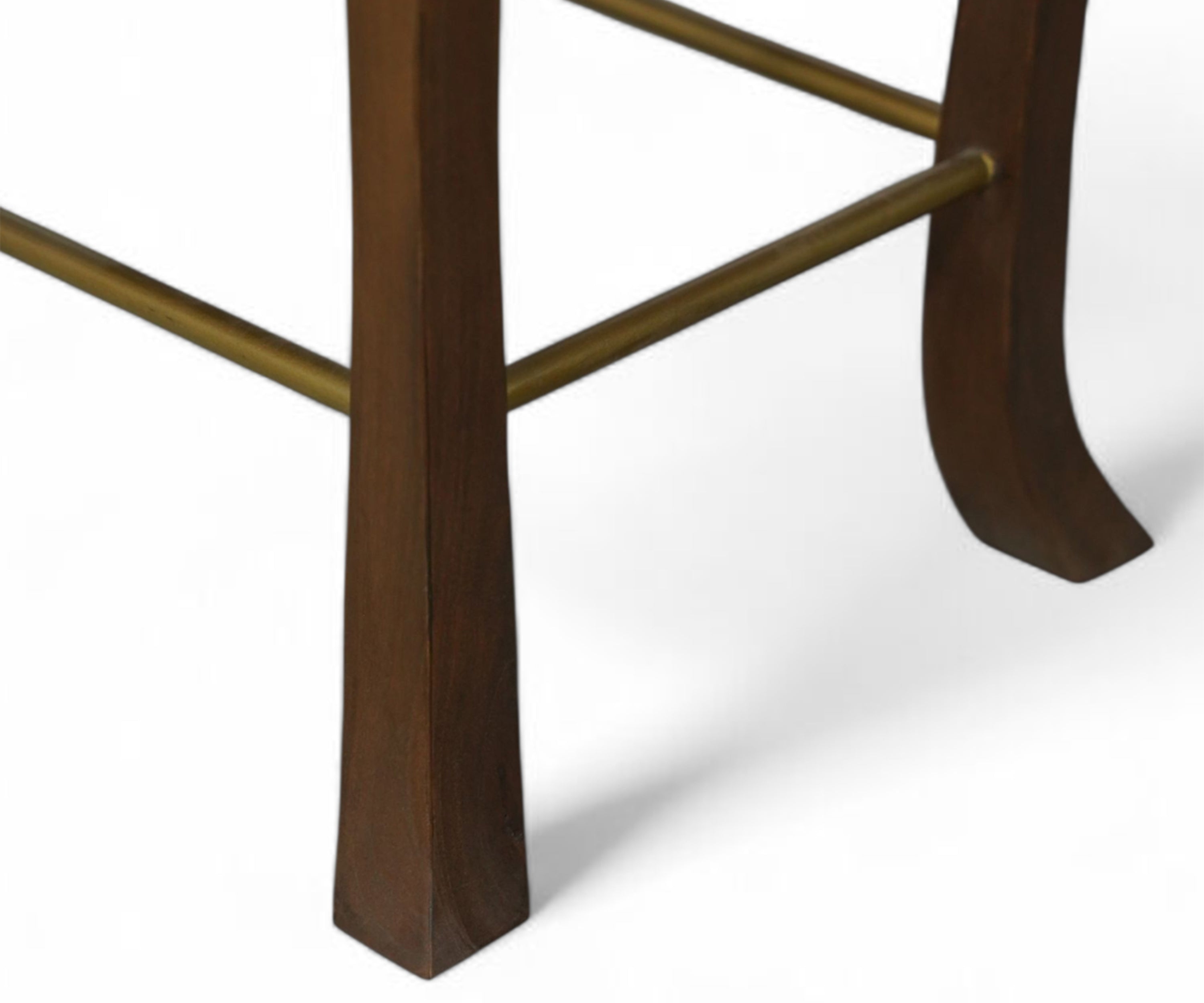 Sculptural Brown Acacia Wood Console Table