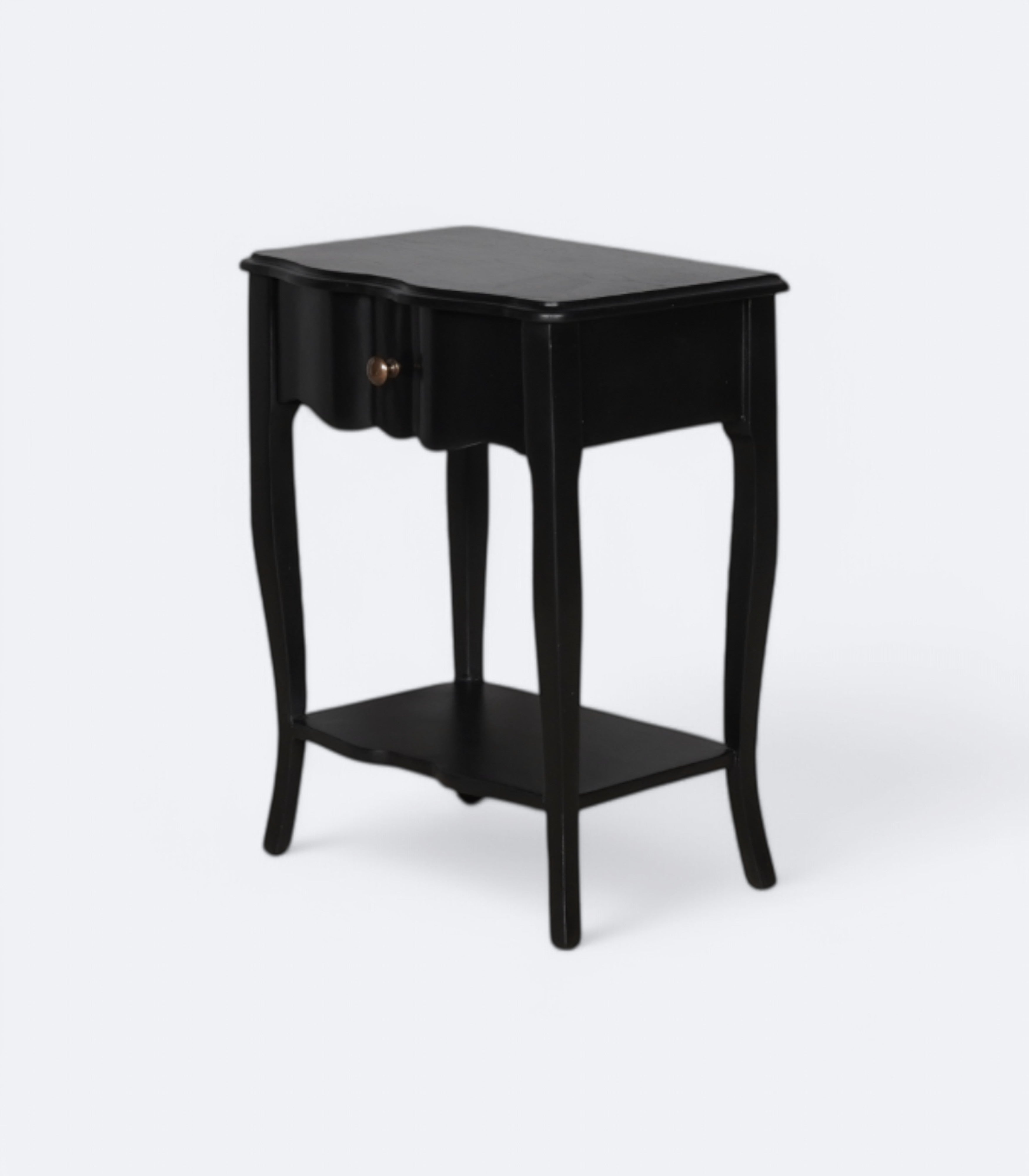 French Black-Stained Acacia Side Table