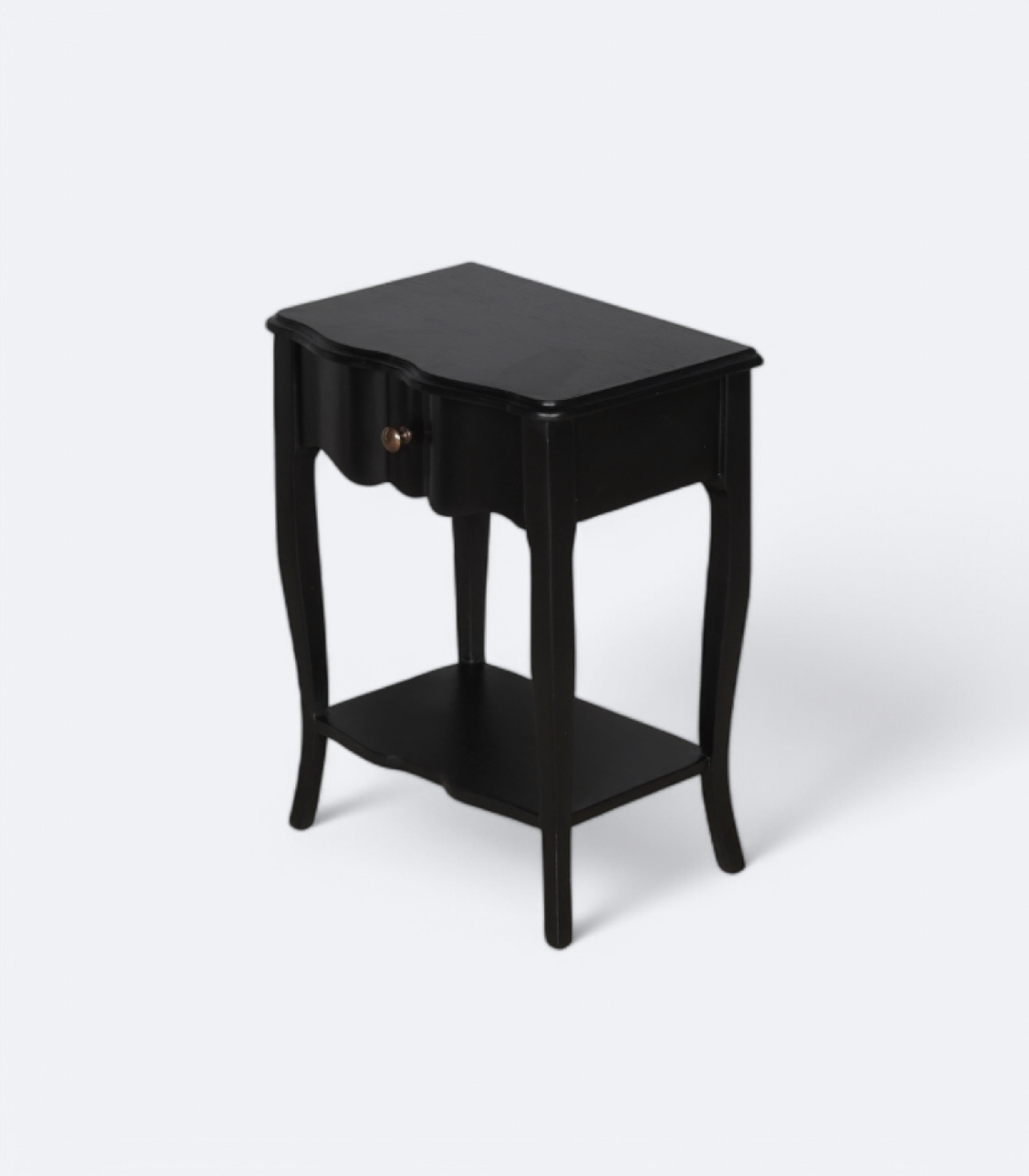 French Black-Stained Acacia Side Table