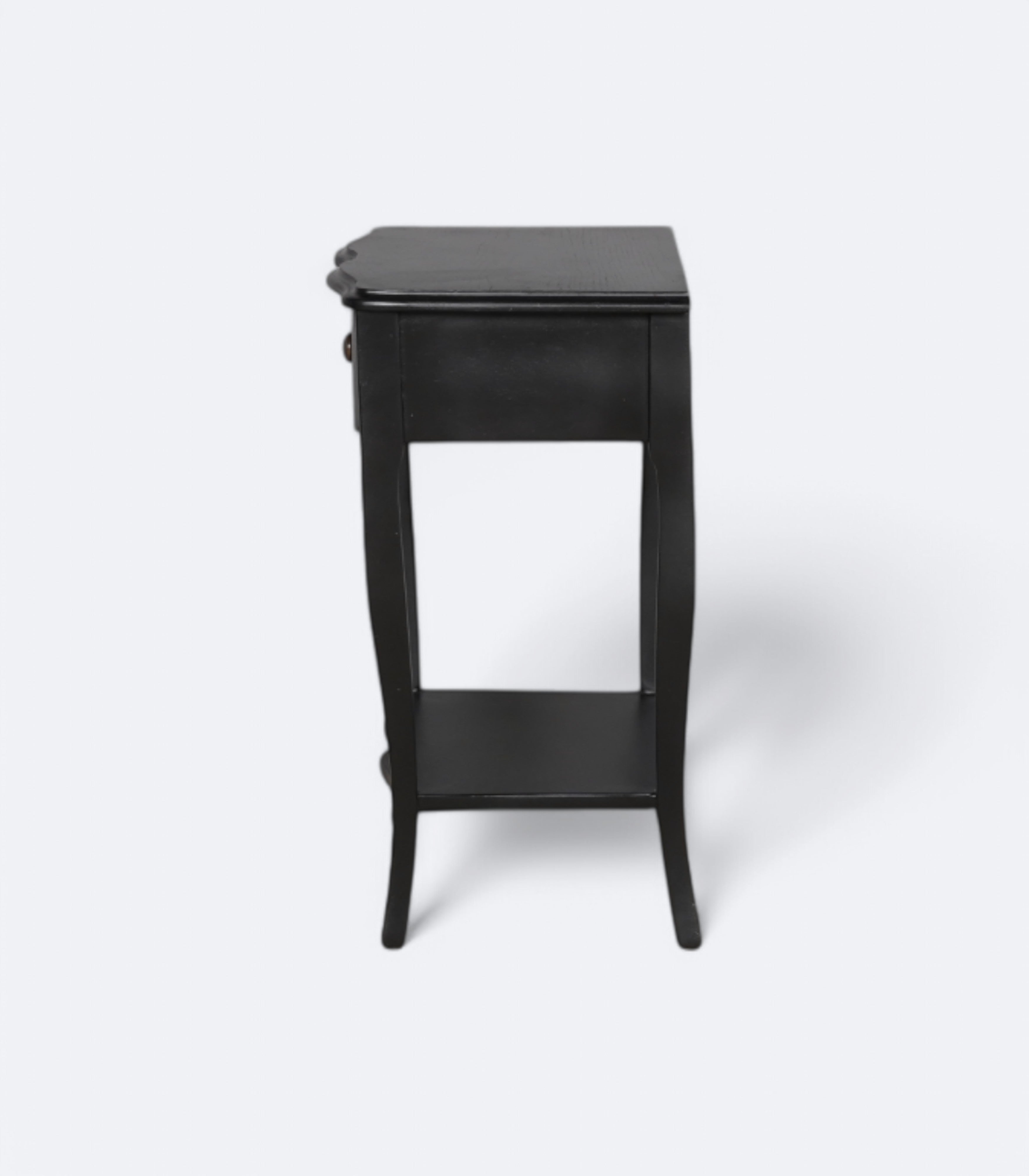 French Black-Stained Acacia Side Table