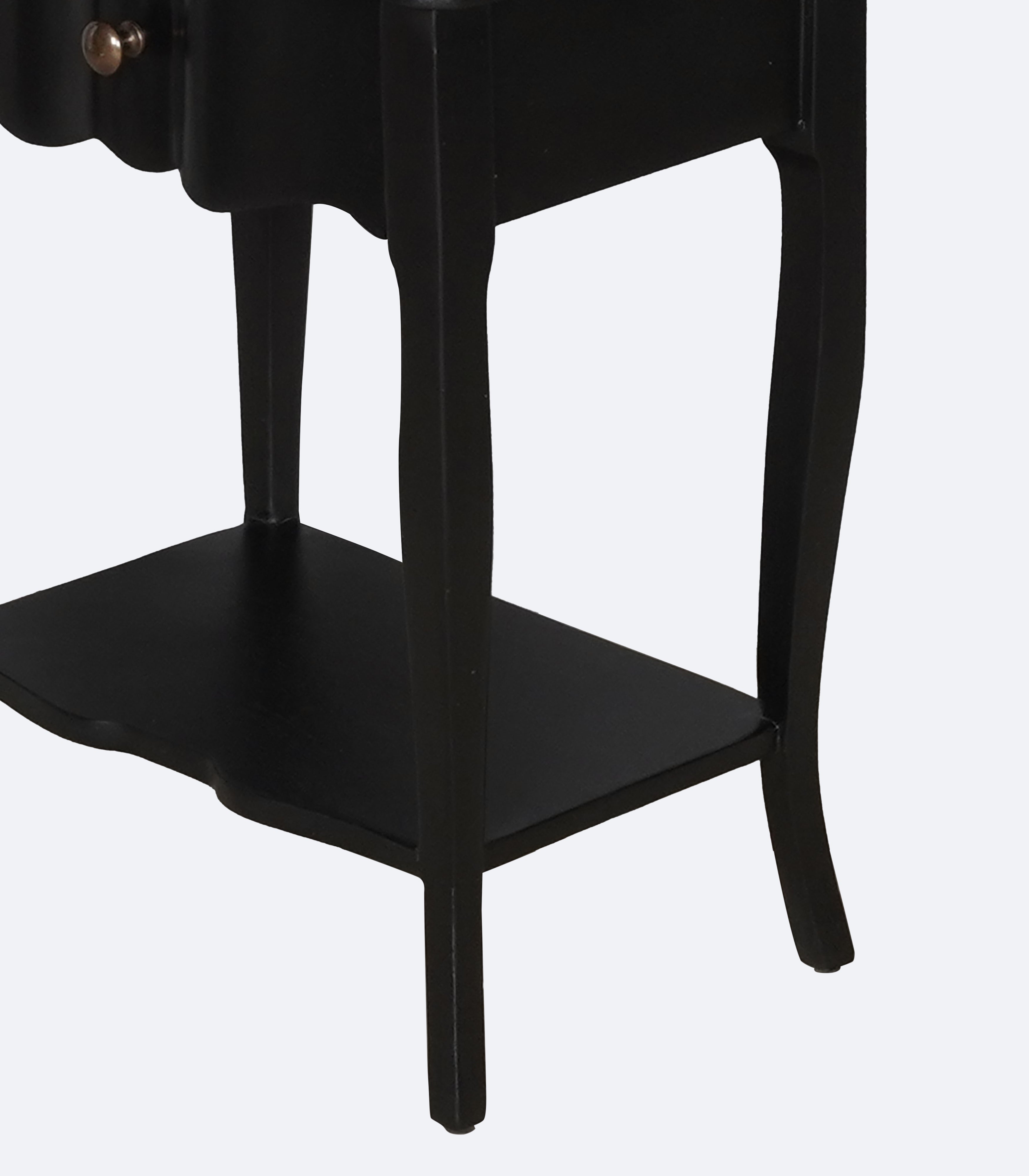 French Black-Stained Acacia Side Table
