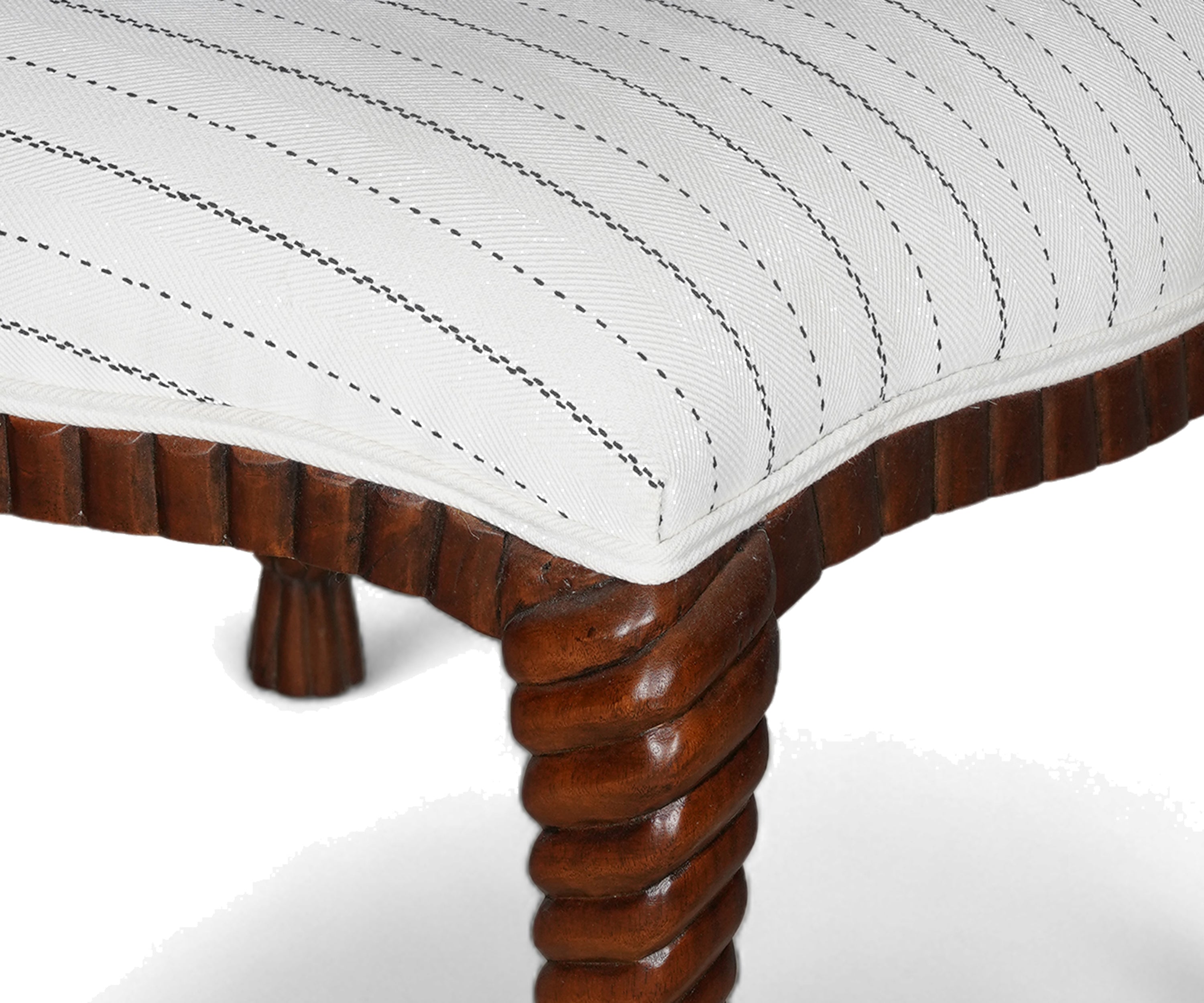 Rope & Knot Carved Wood Stools