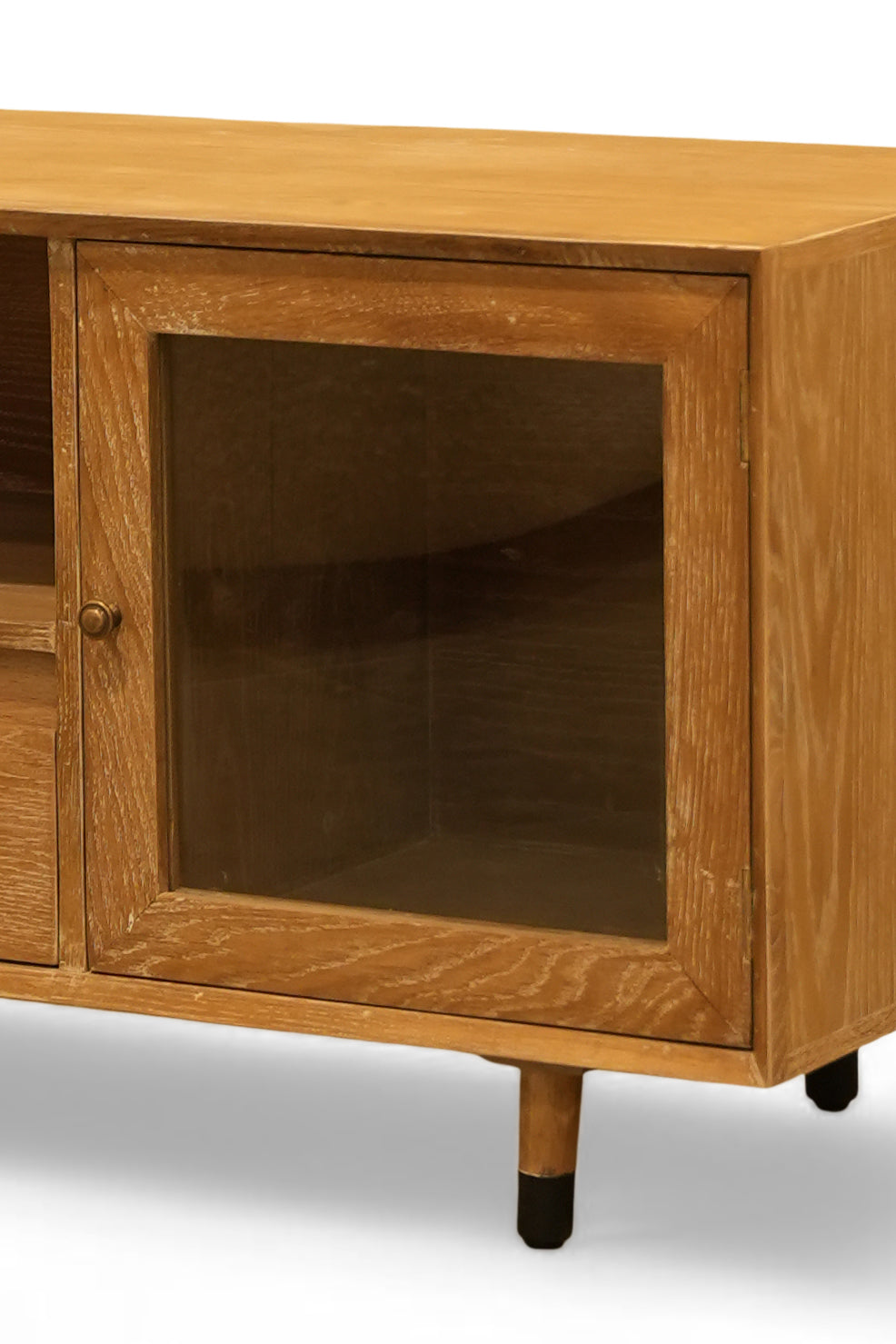 Harbor Oak Glass-Door Media Cabinet