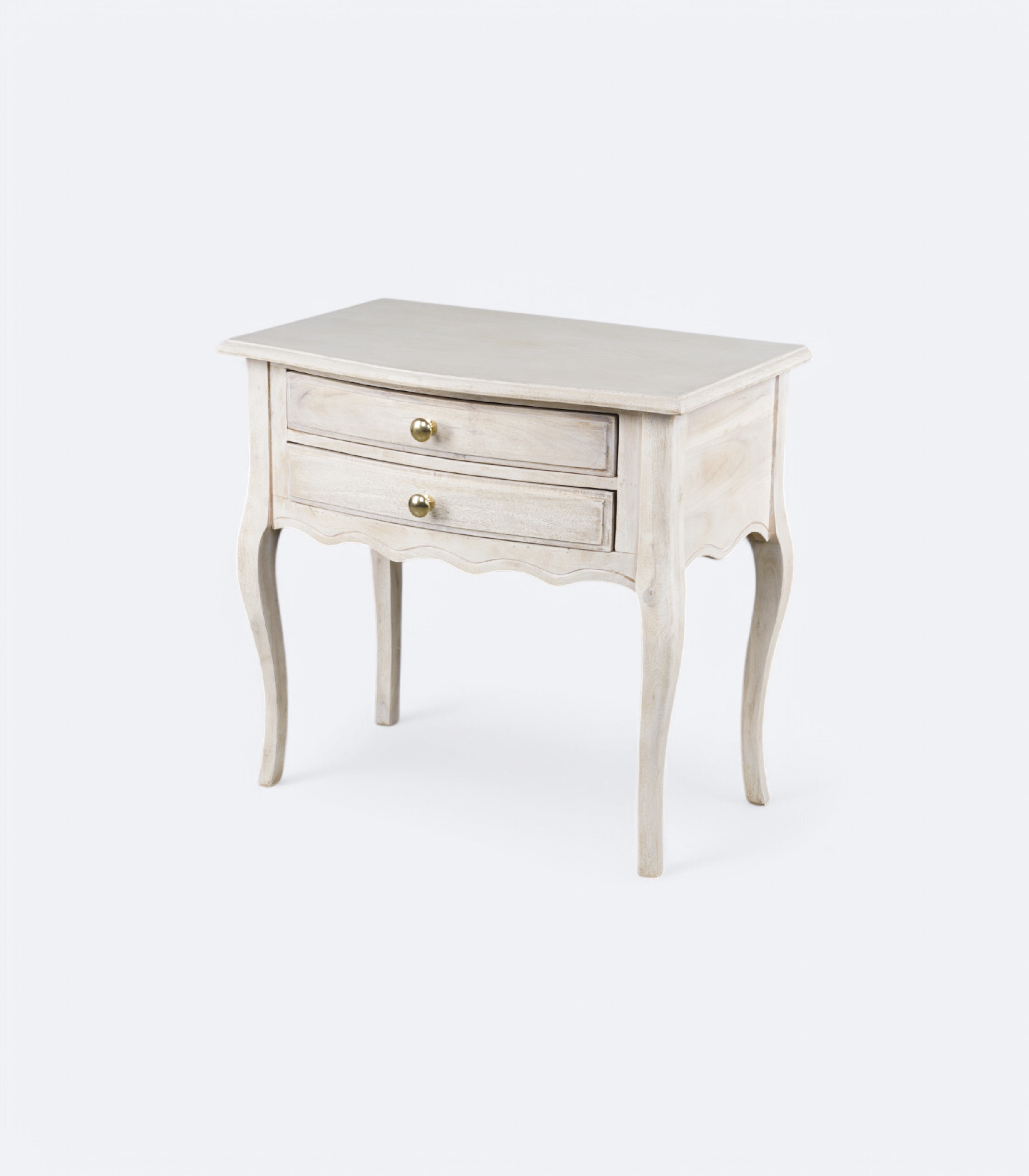 French Bedside Table with Scalloped Edge