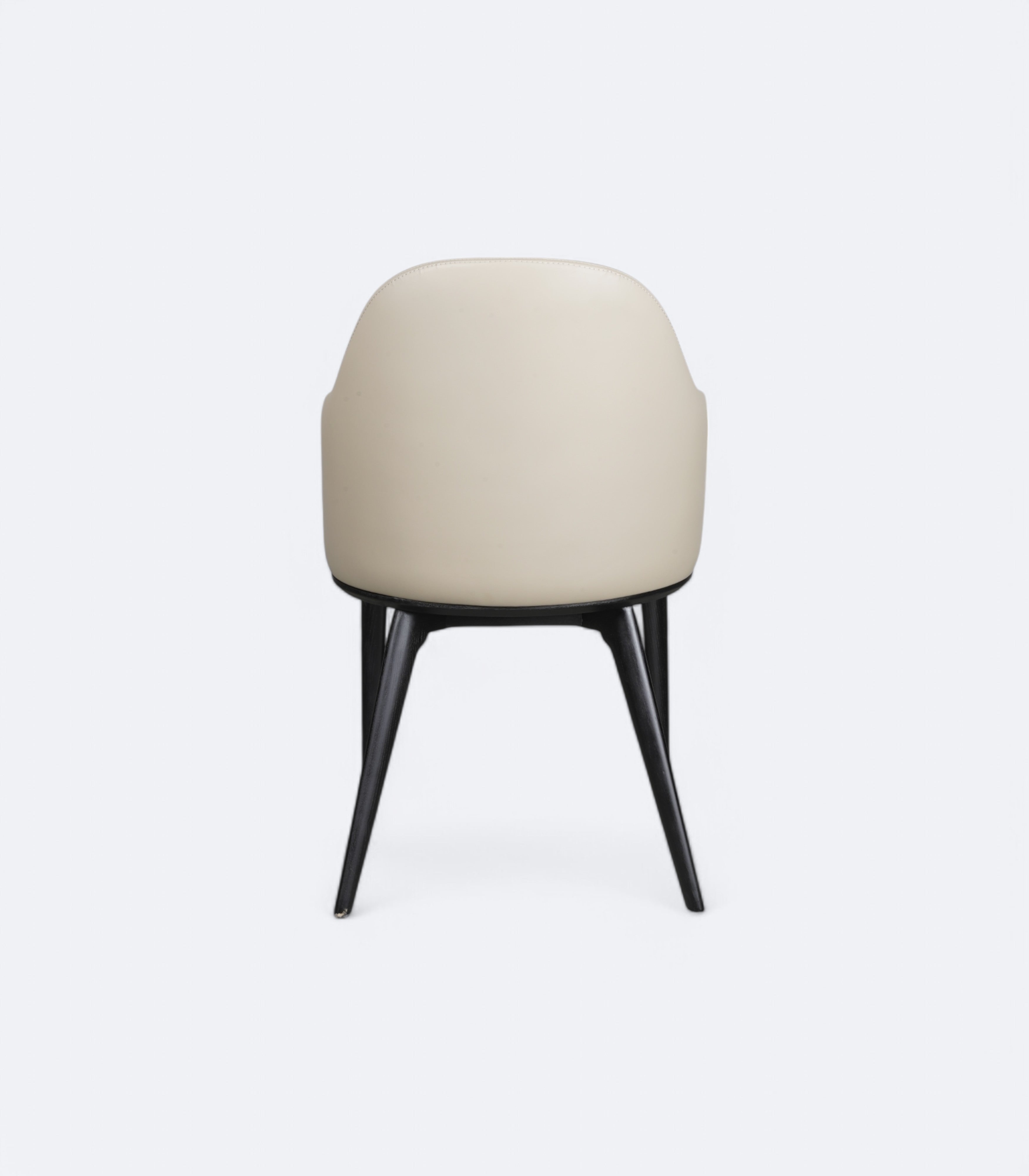 Contemporary Dining Chair in Leather and Acacia Wood