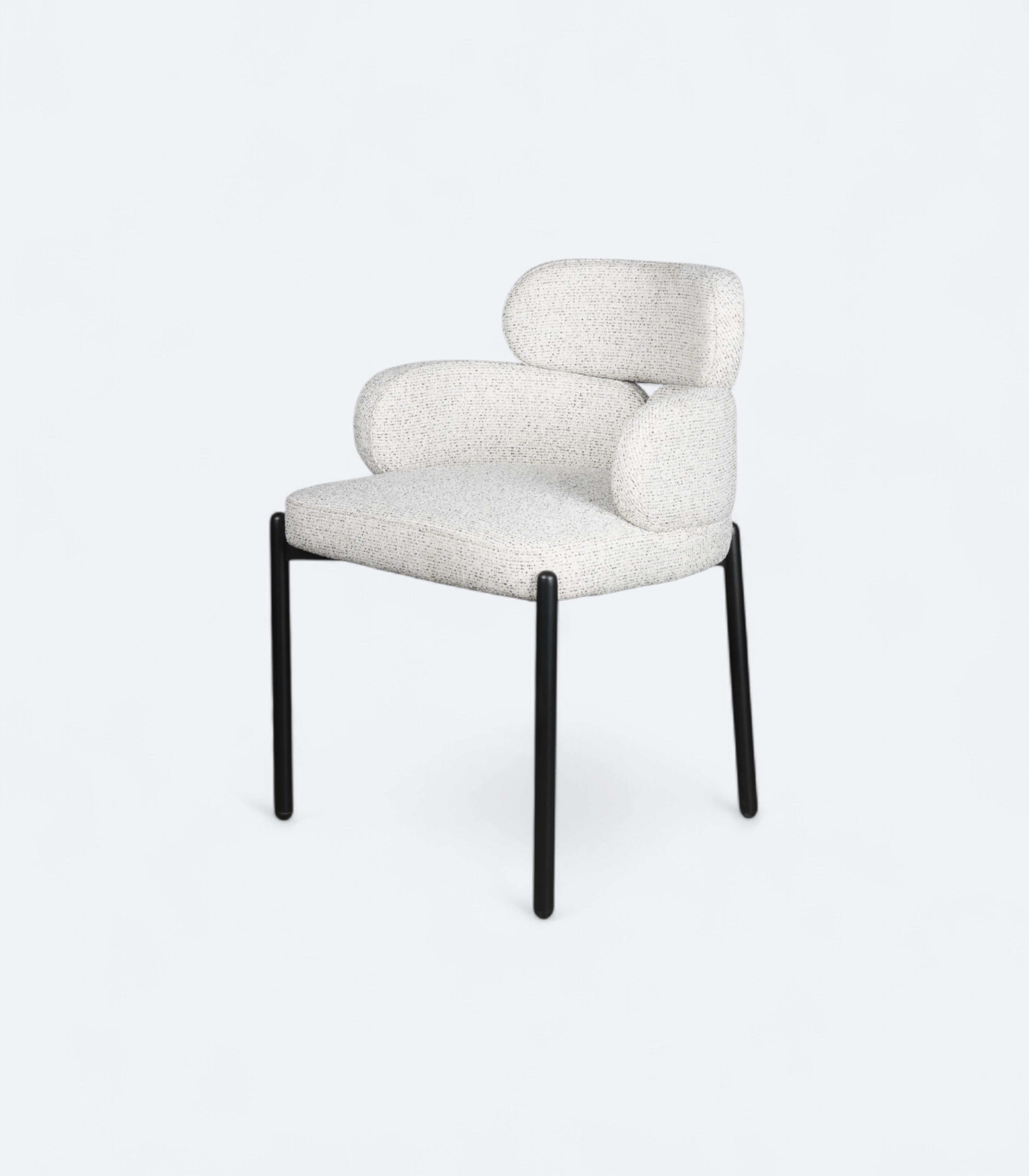 Minimalist Dining Chair in Bouclé and Metal