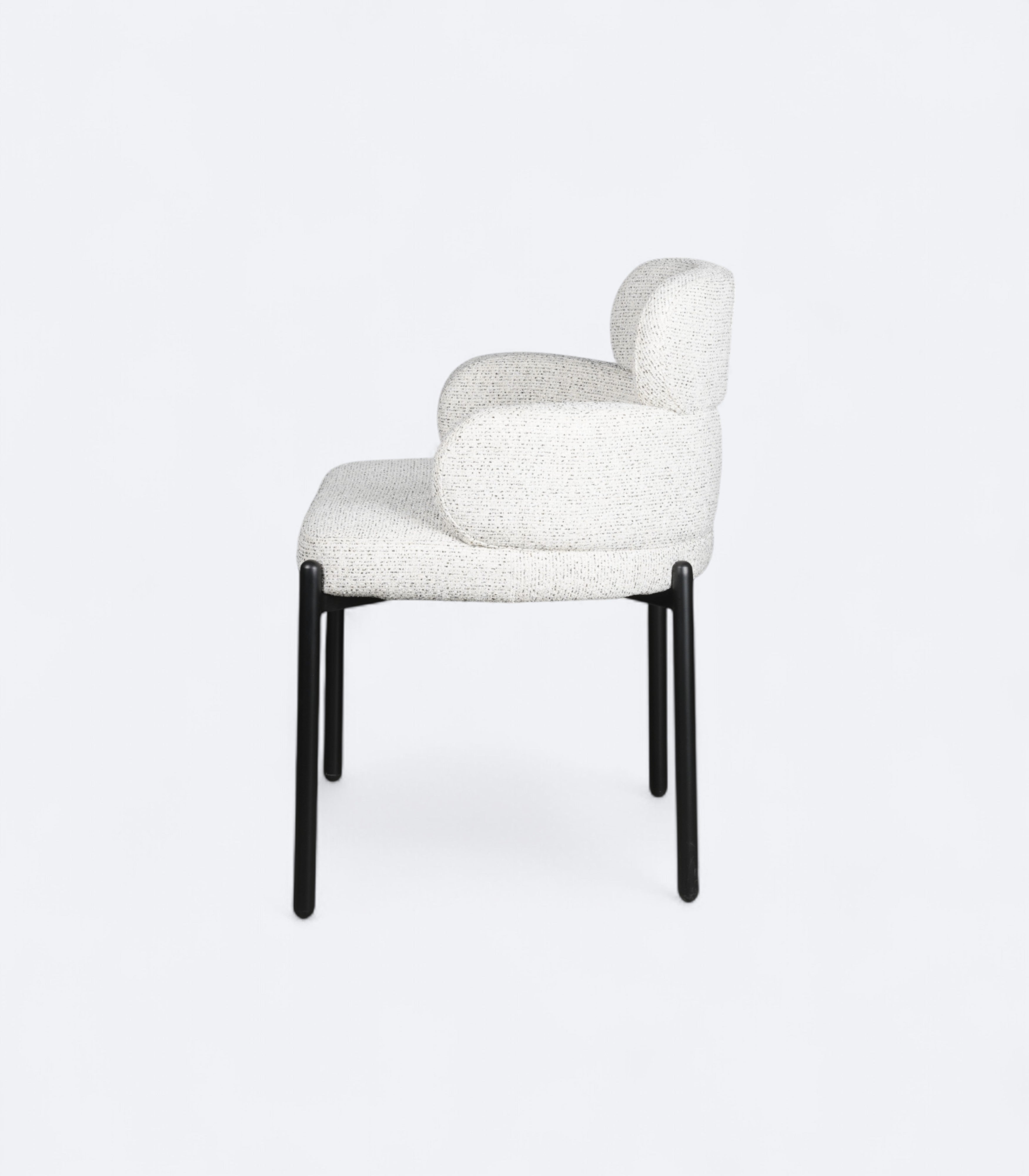 Minimalist Dining Chair in Bouclé and Metal