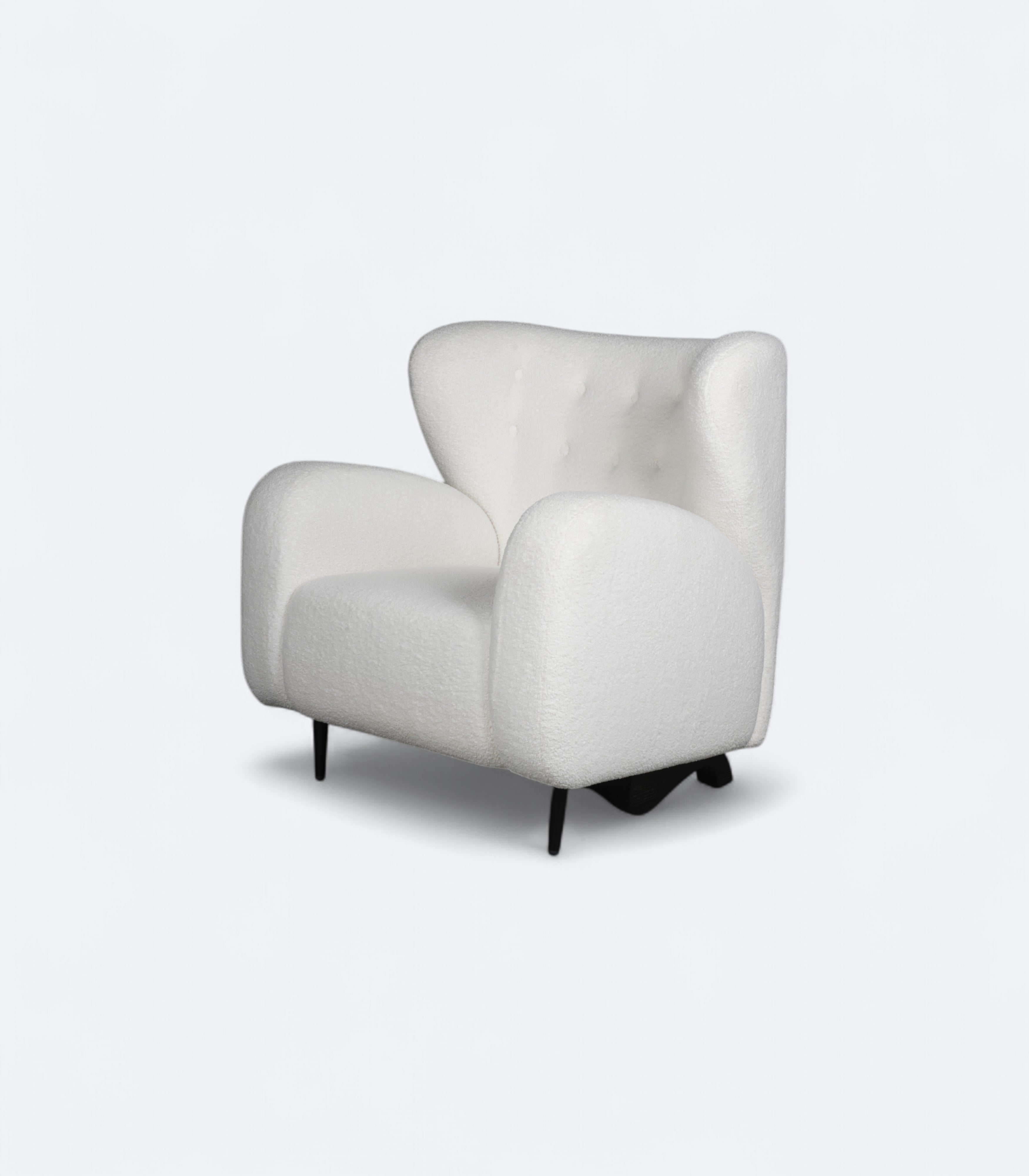 Oversized Italian Armchair in Bouclé