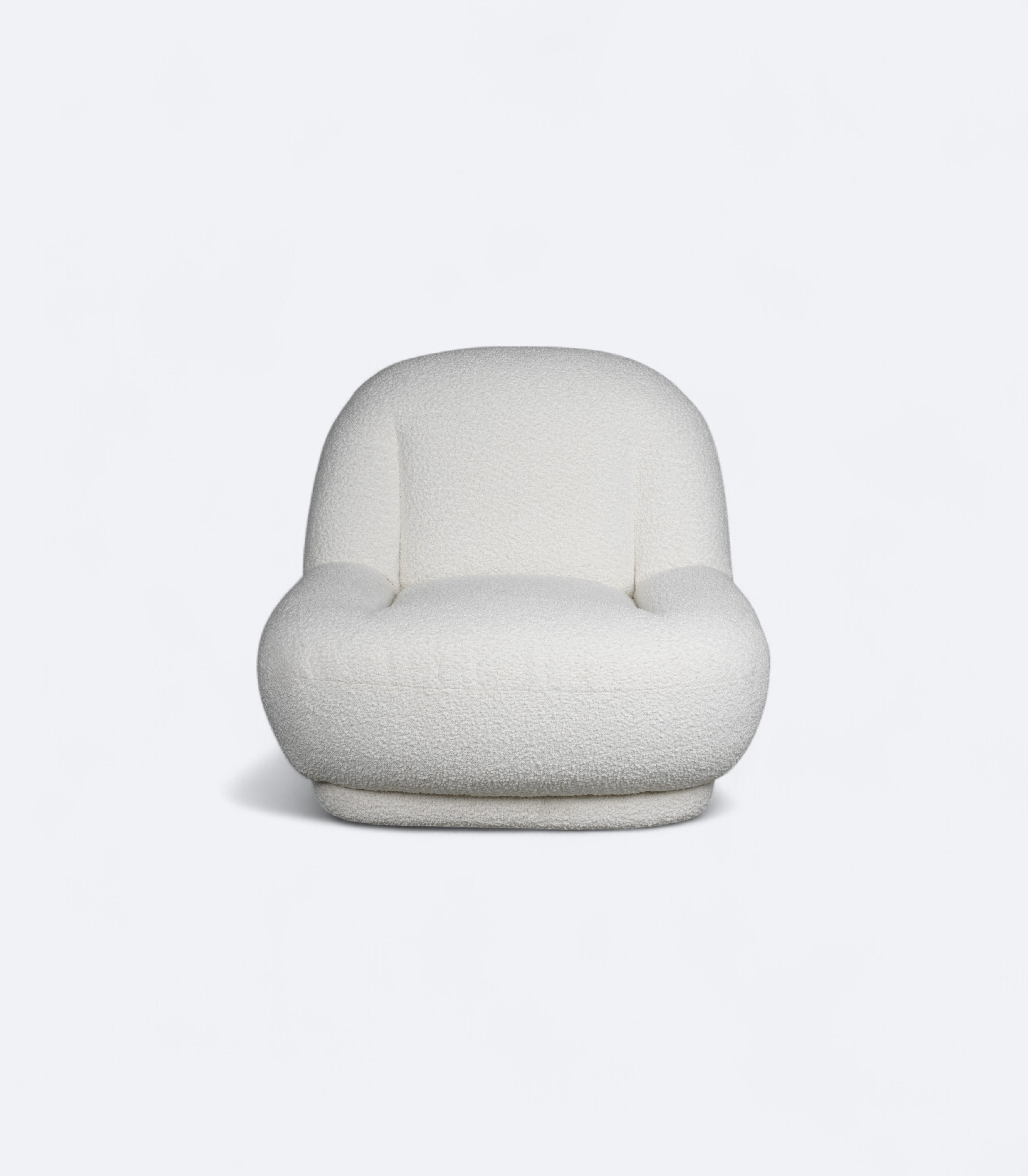 Oversized Breeze Bouclé Lounge Chair in Cloud White