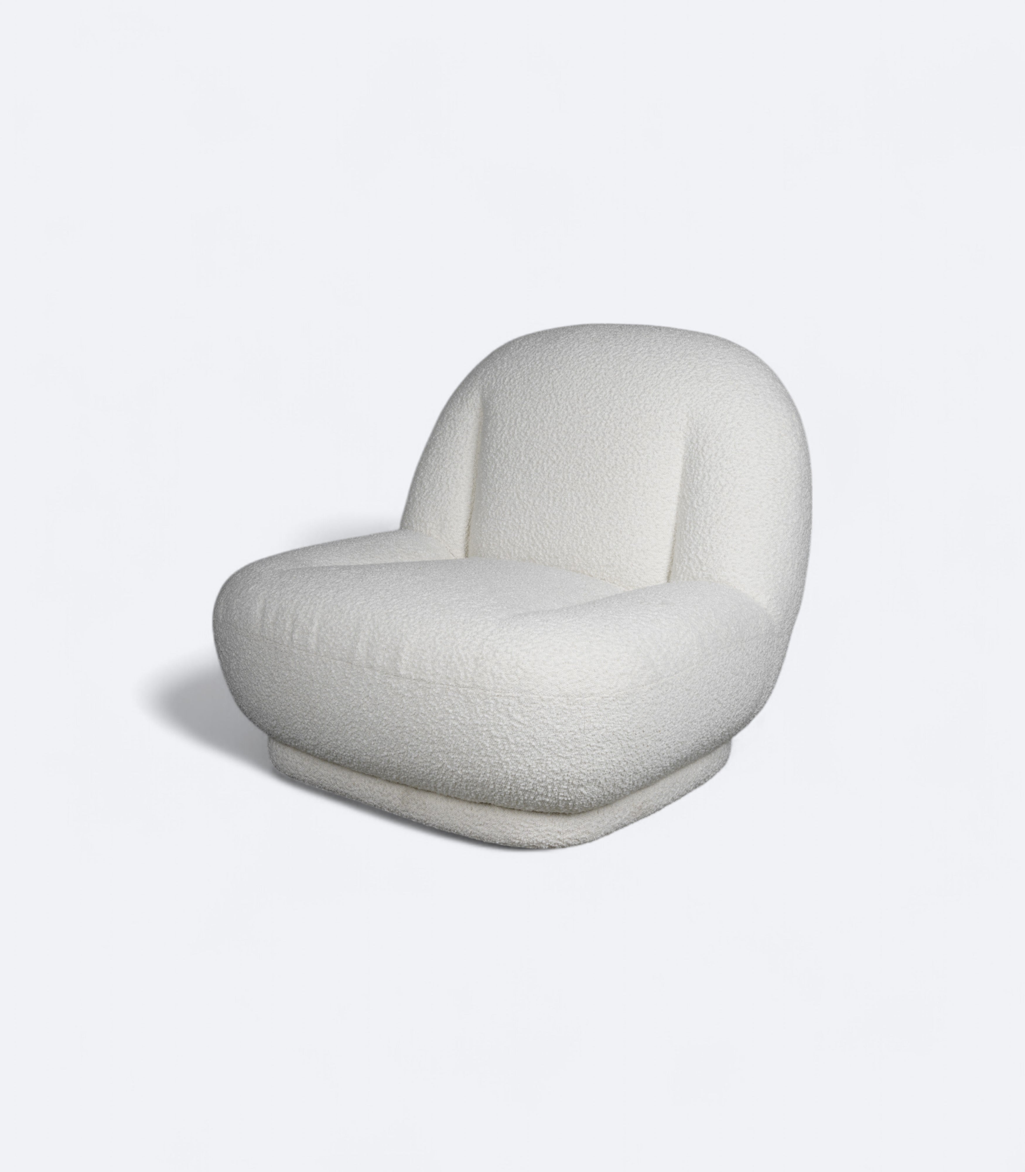 Oversized Breeze Bouclé Lounge Chair in Cloud White