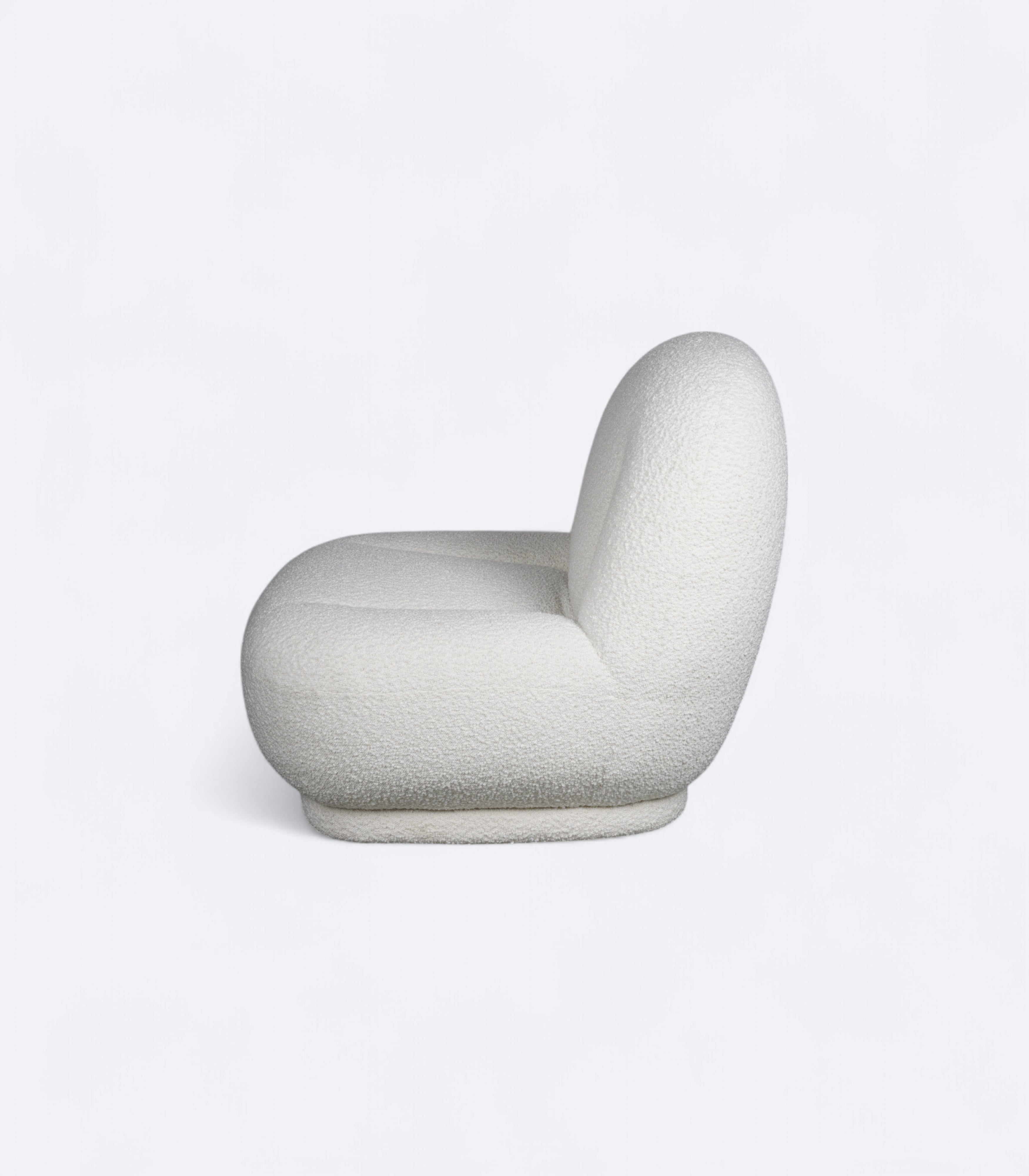 Oversized Breeze Bouclé Lounge Chair in Cloud White