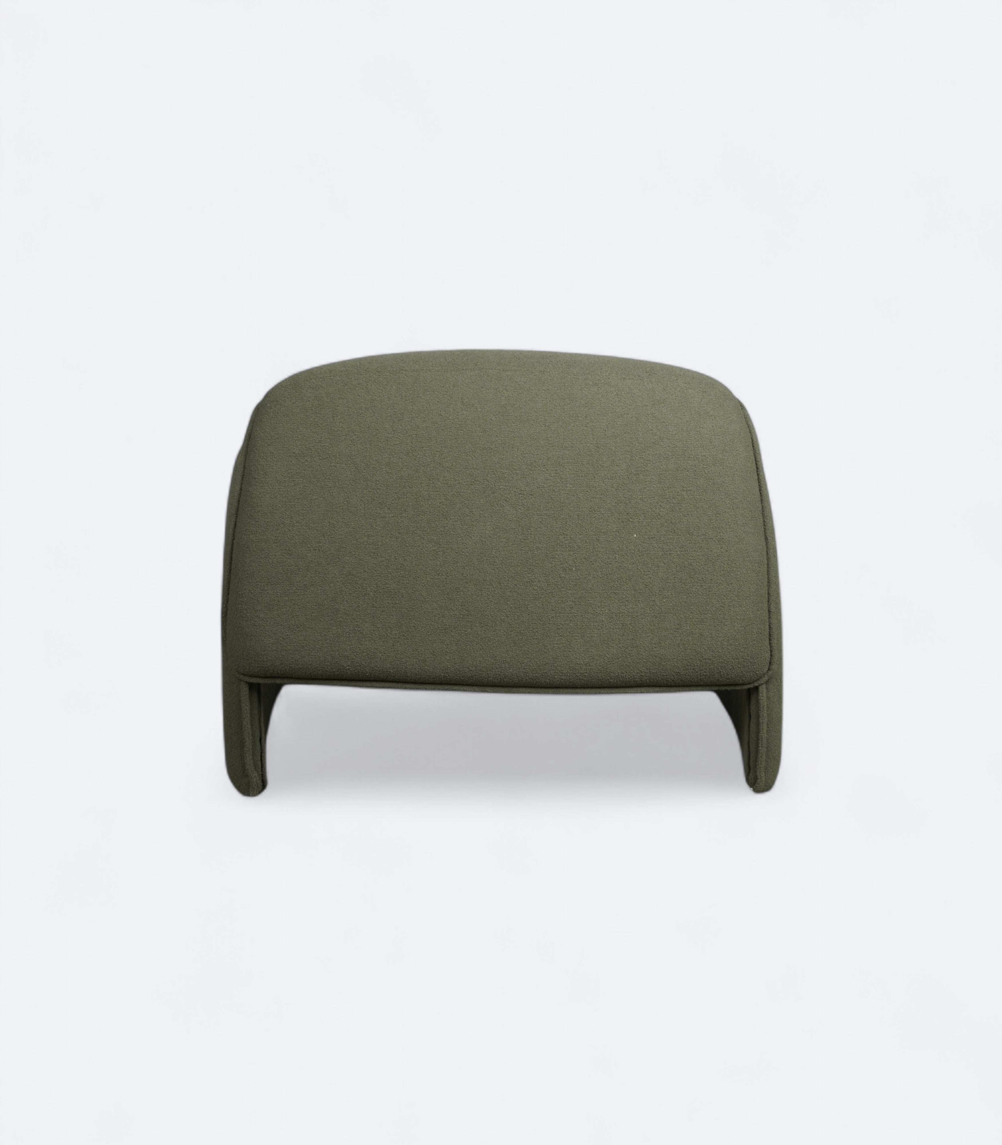 Sage Green Accent Chair in Bouclé with Sculpted Arms