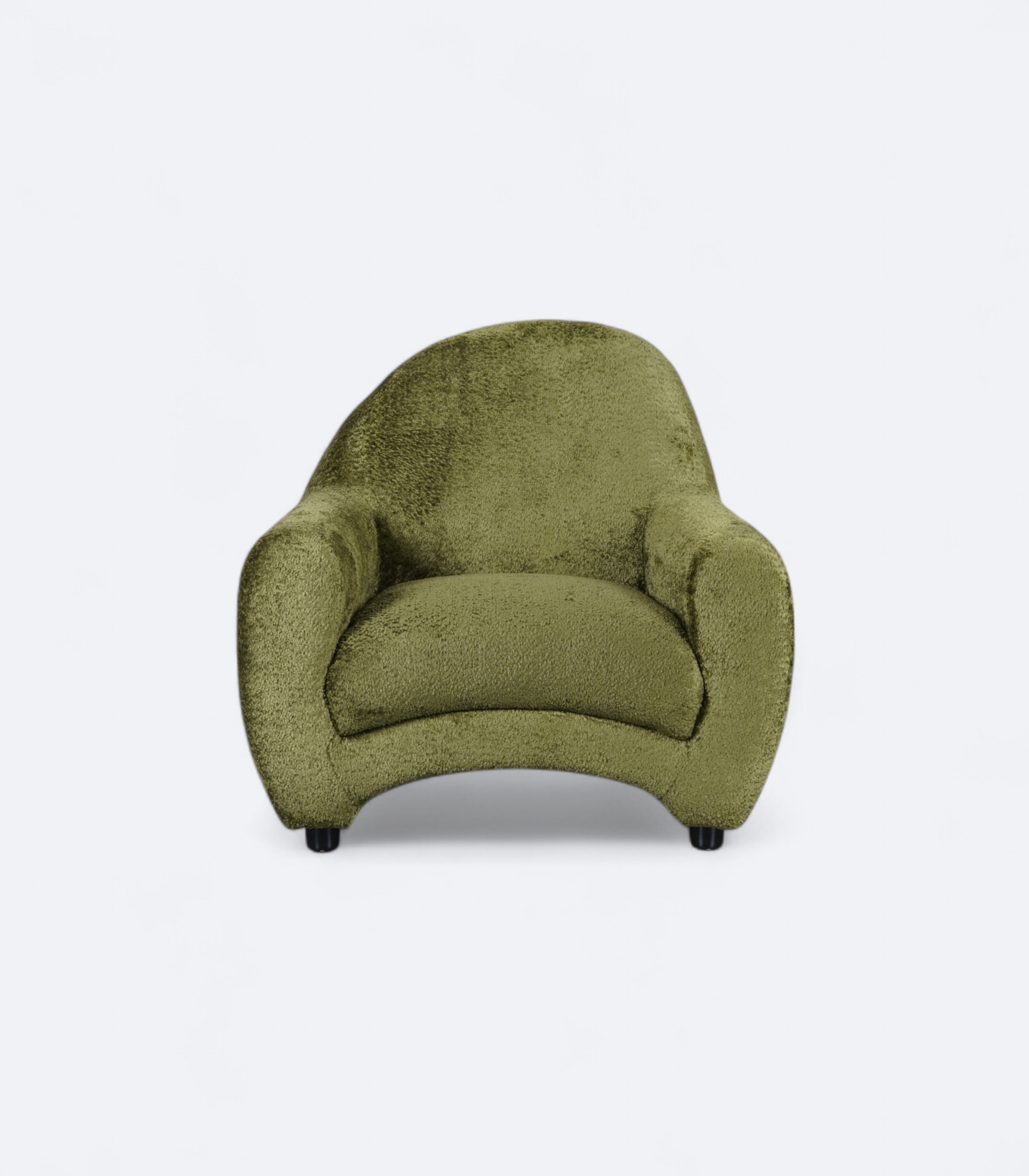 Sculpted Lounge Chair in Moss Bouclé