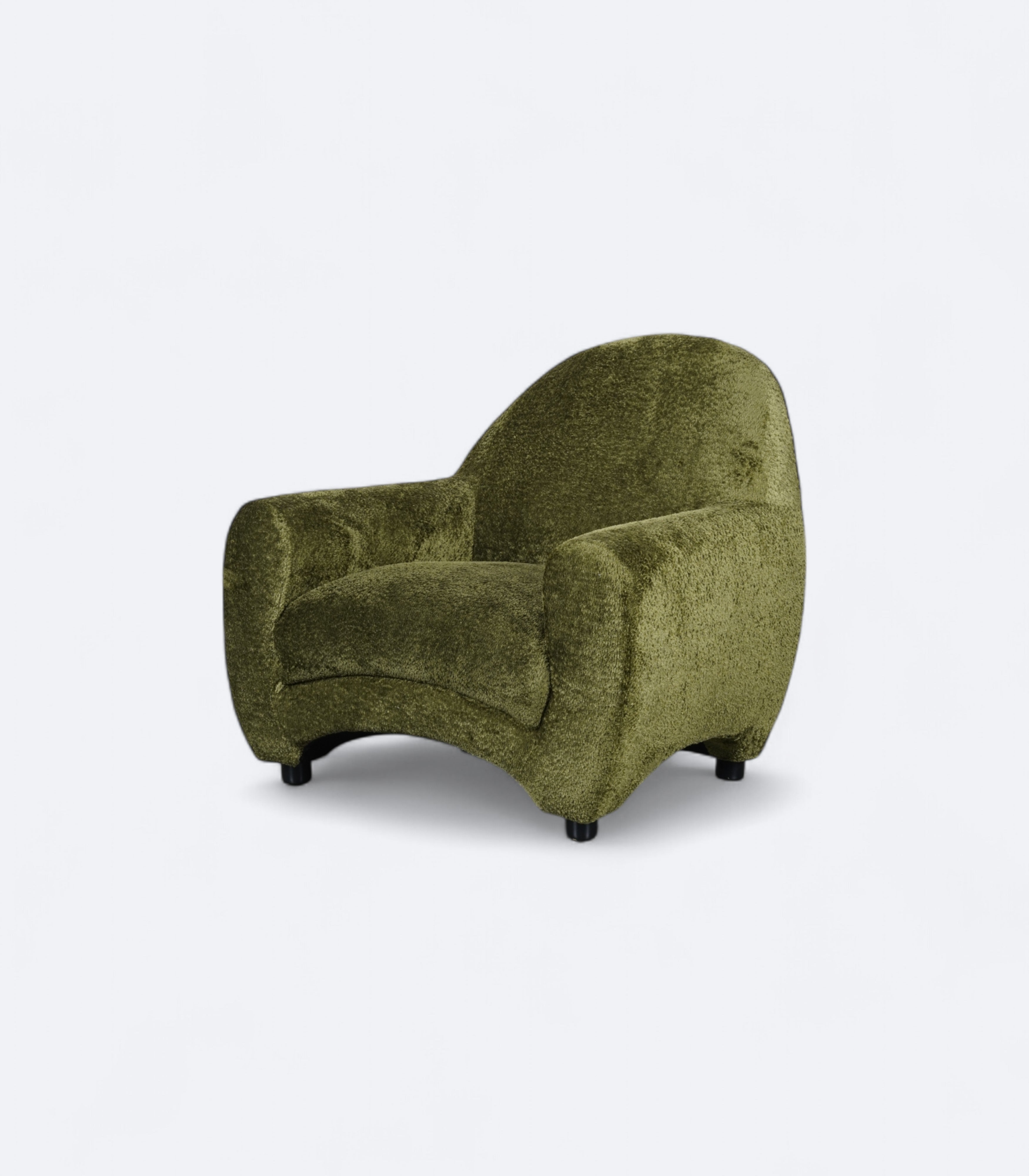 Sculpted Lounge Chair in Moss Bouclé