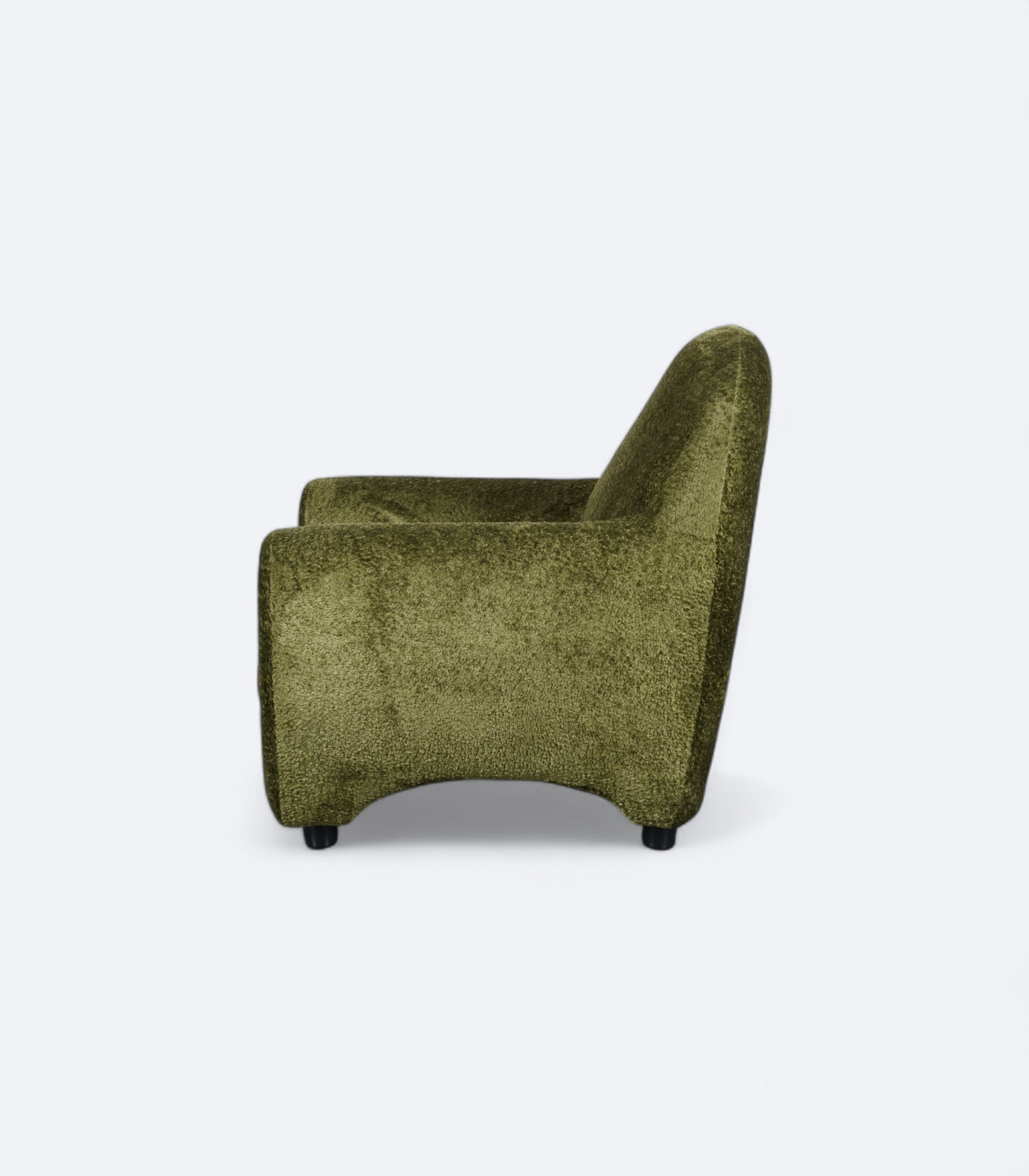 Sculpted Lounge Chair in Moss Bouclé