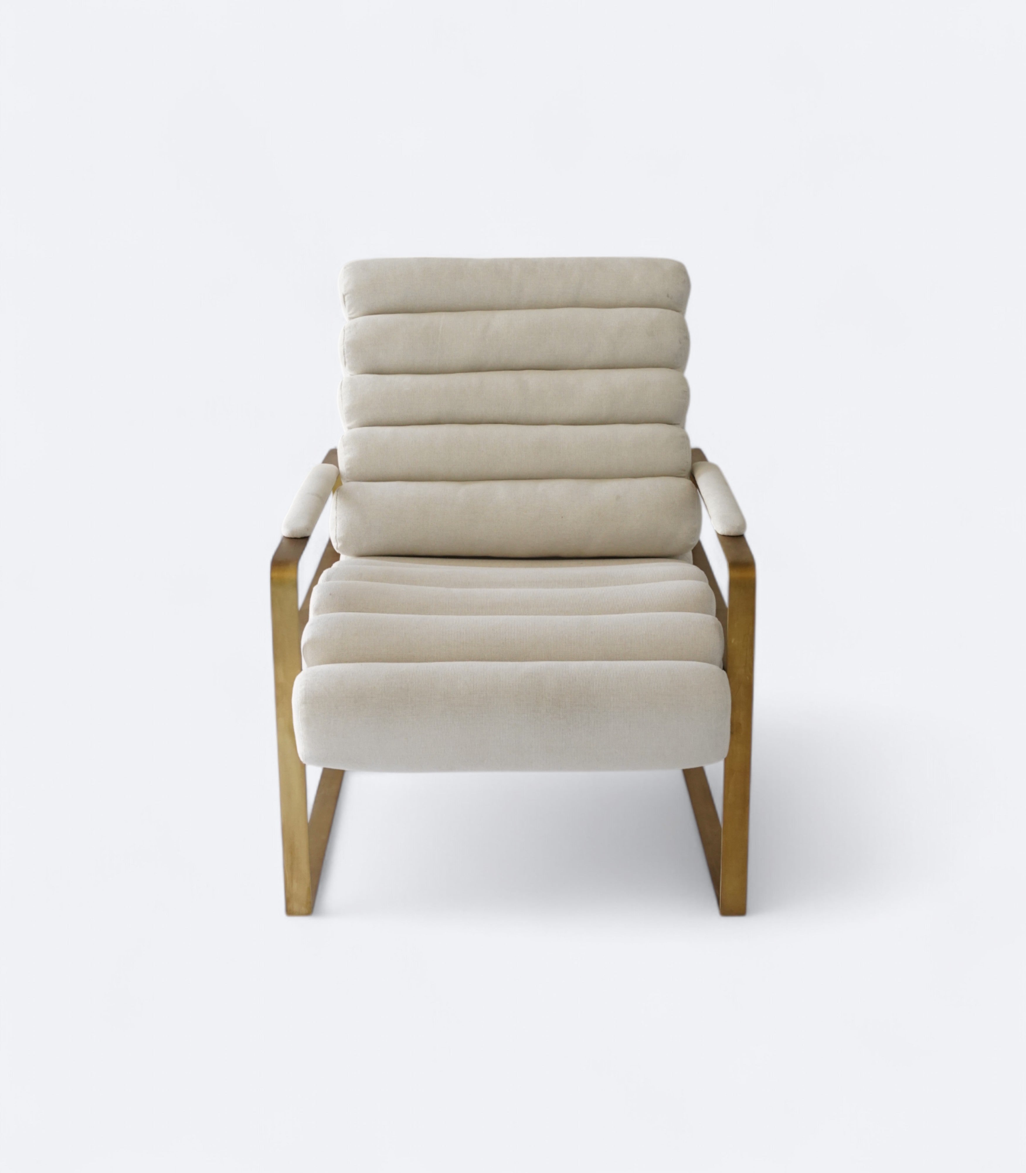 Sculptural Metal Lounge Chair in Bouclé & Foam