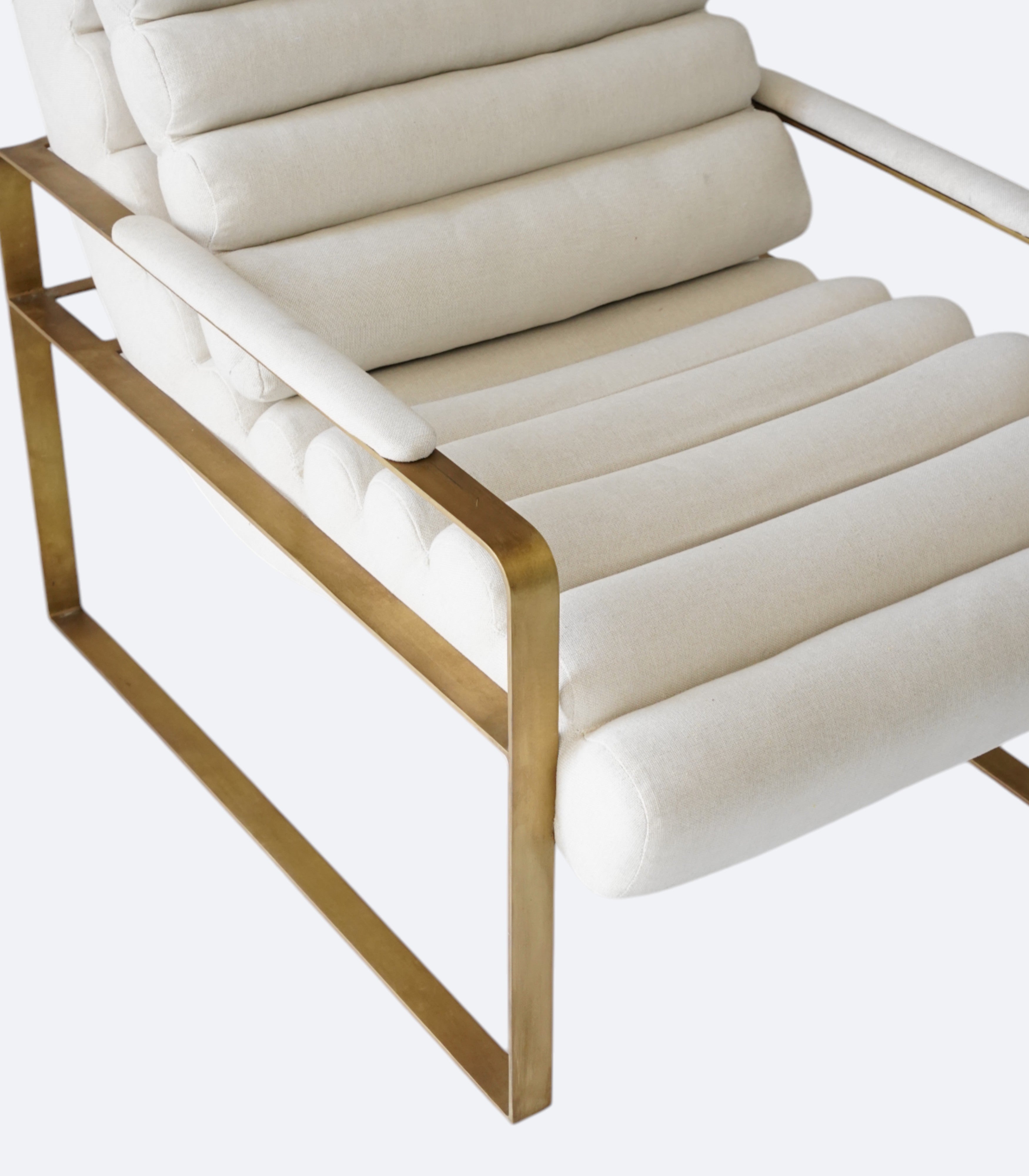 Sculptural Metal Lounge Chair in Bouclé & Foam