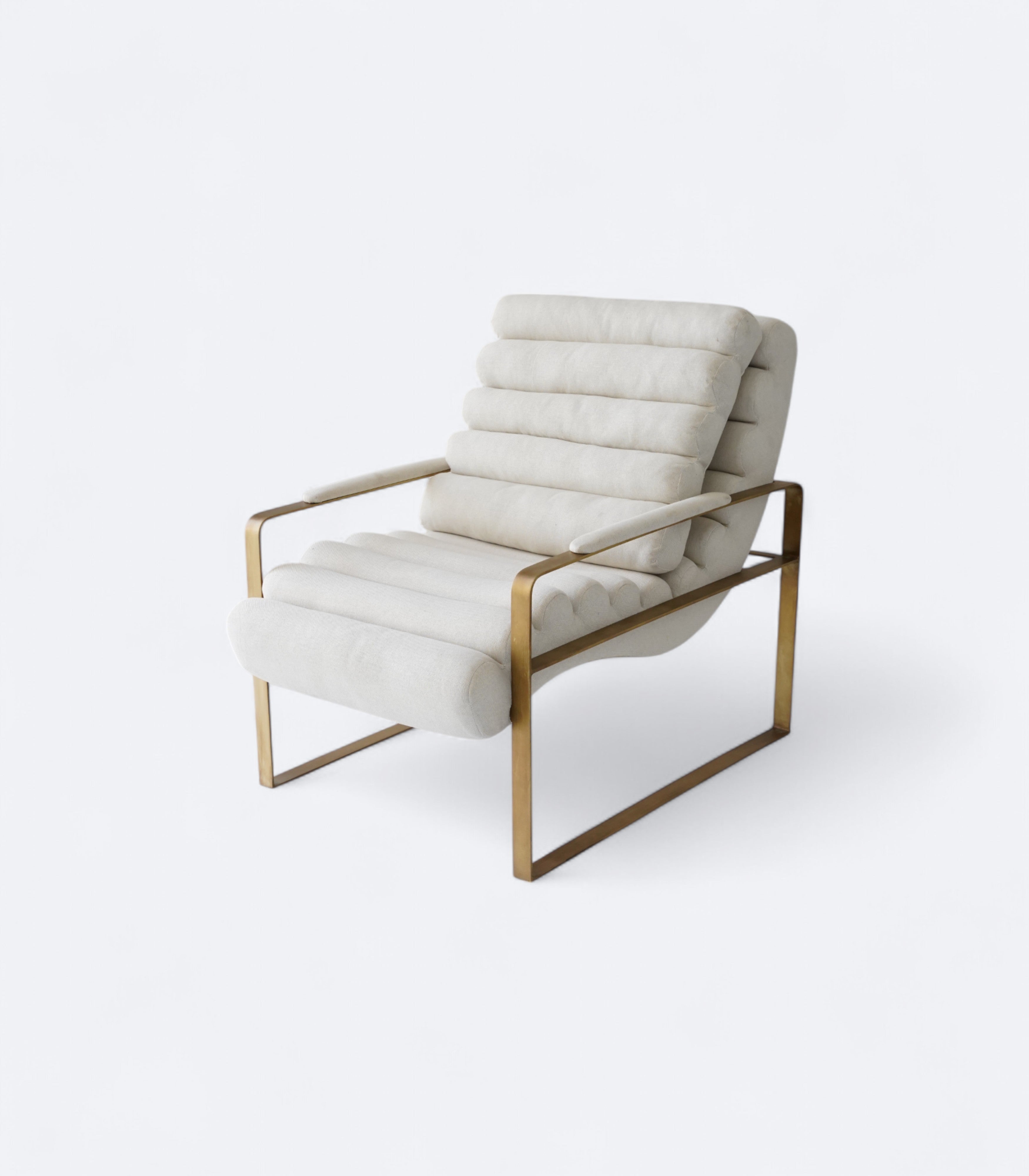 Sculptural Metal Lounge Chair in Bouclé & Foam