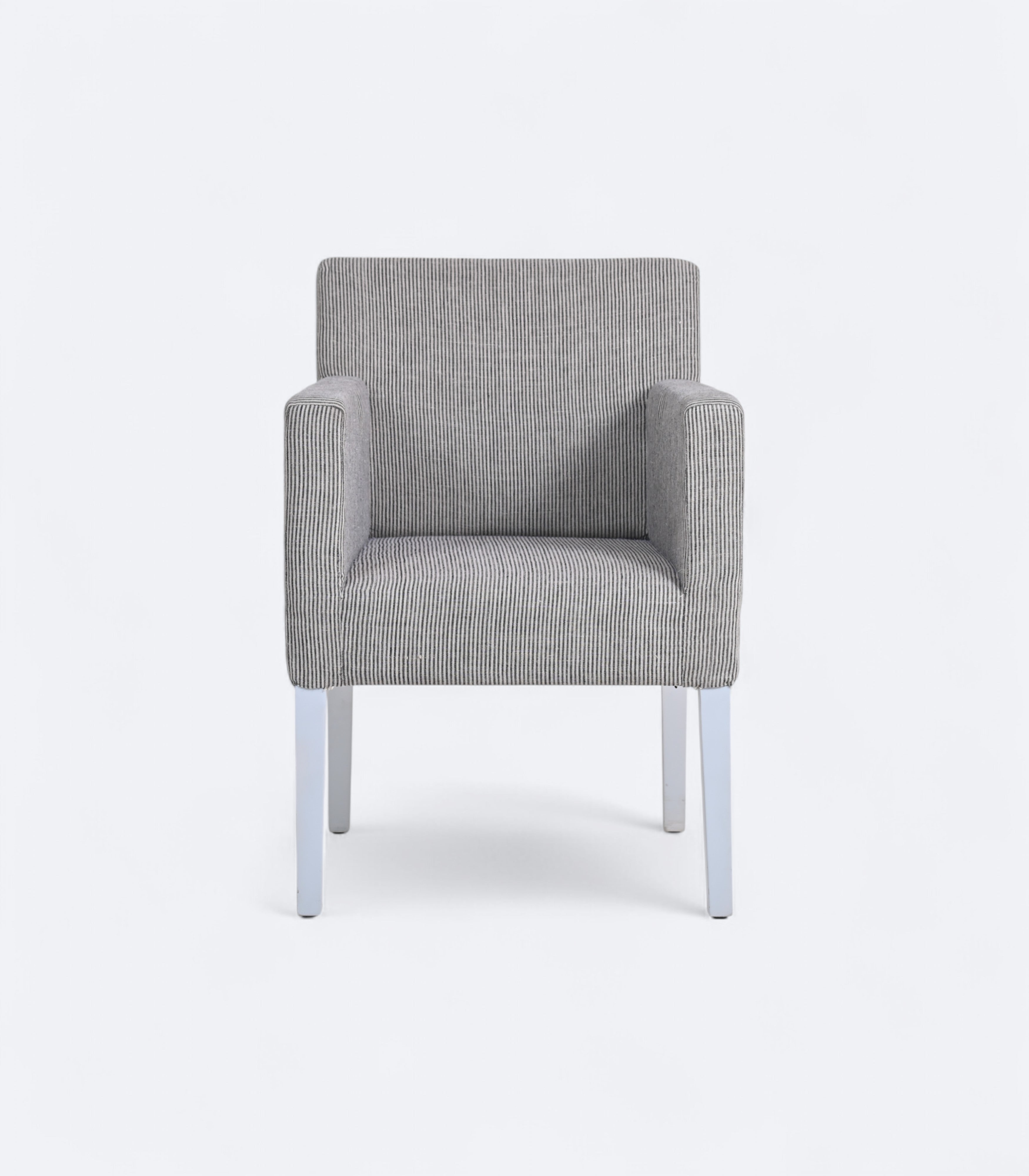 Contemporary Striped Linen Armchair
