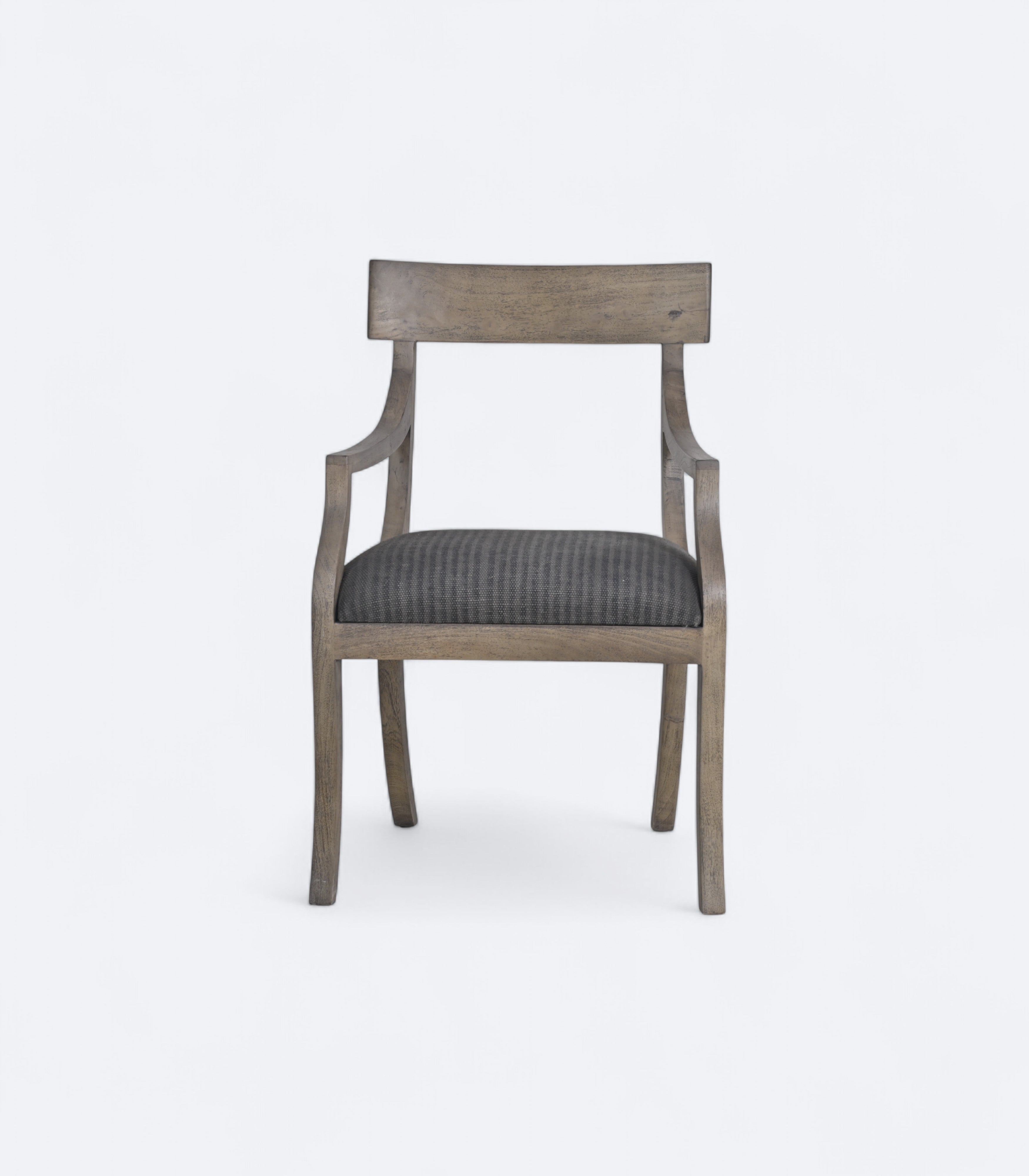 Hand-Carved Gustavian Chair in Linen