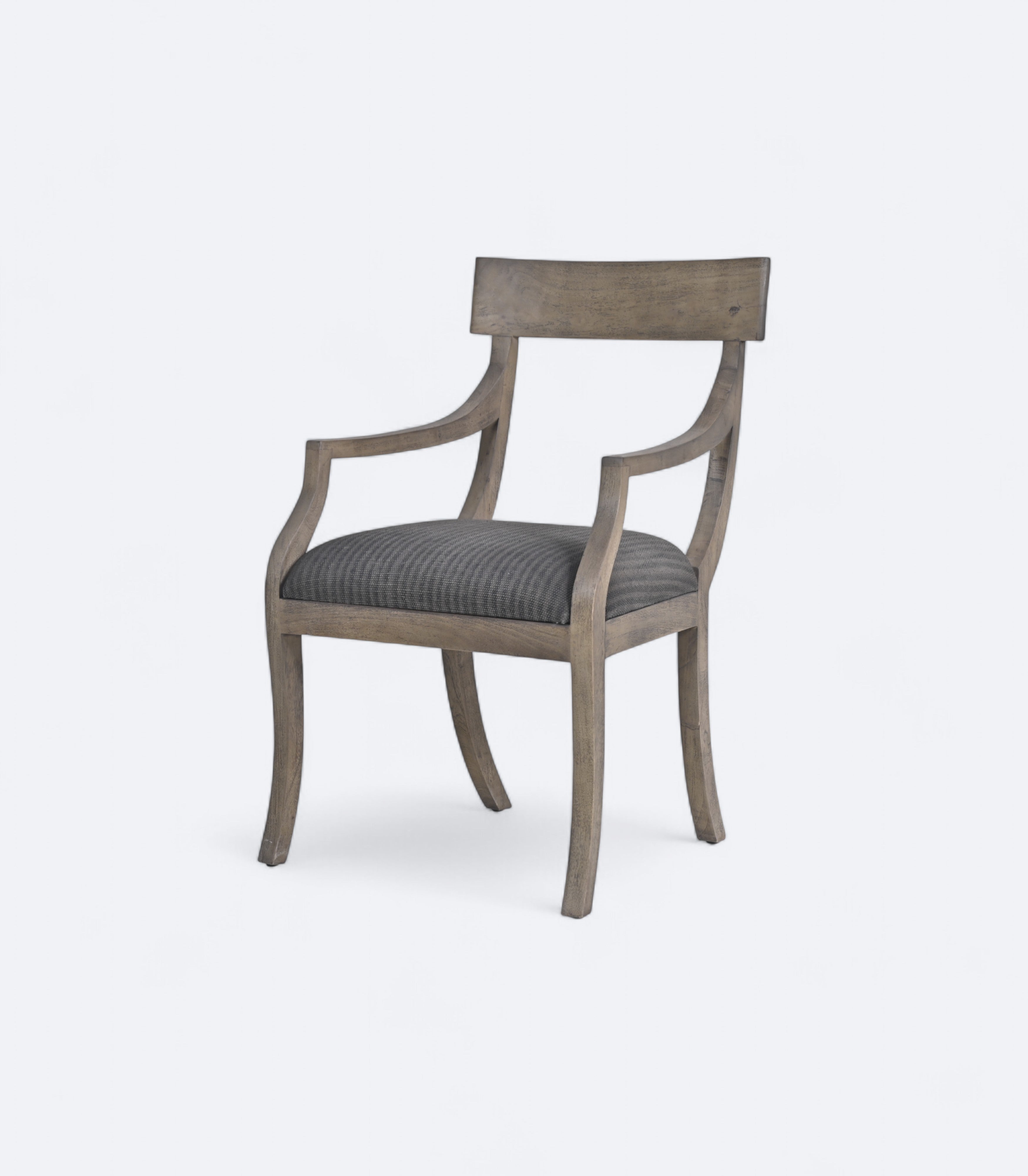 Hand-Carved Gustavian Chair in Linen