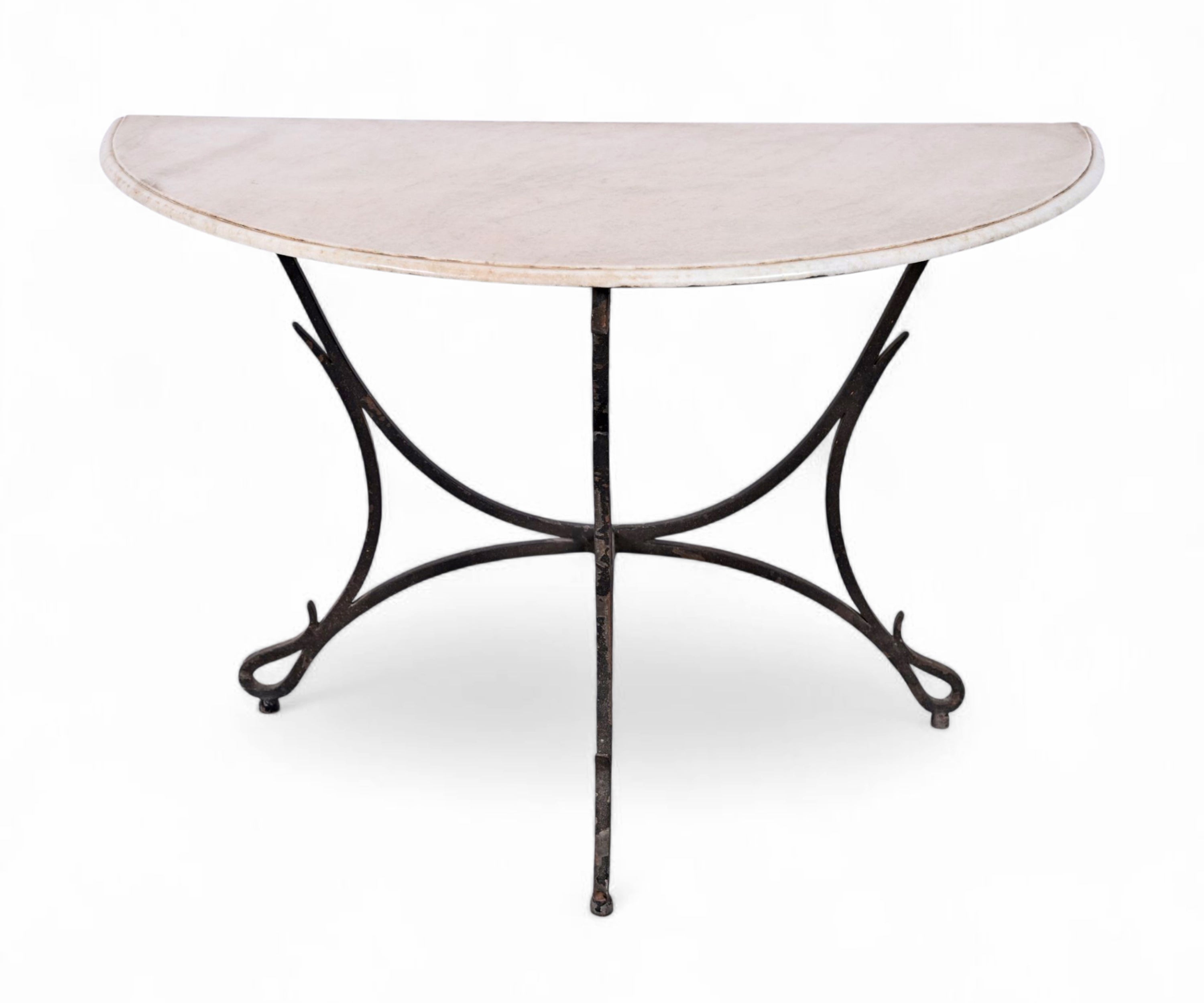 Half Round Marble Console Table