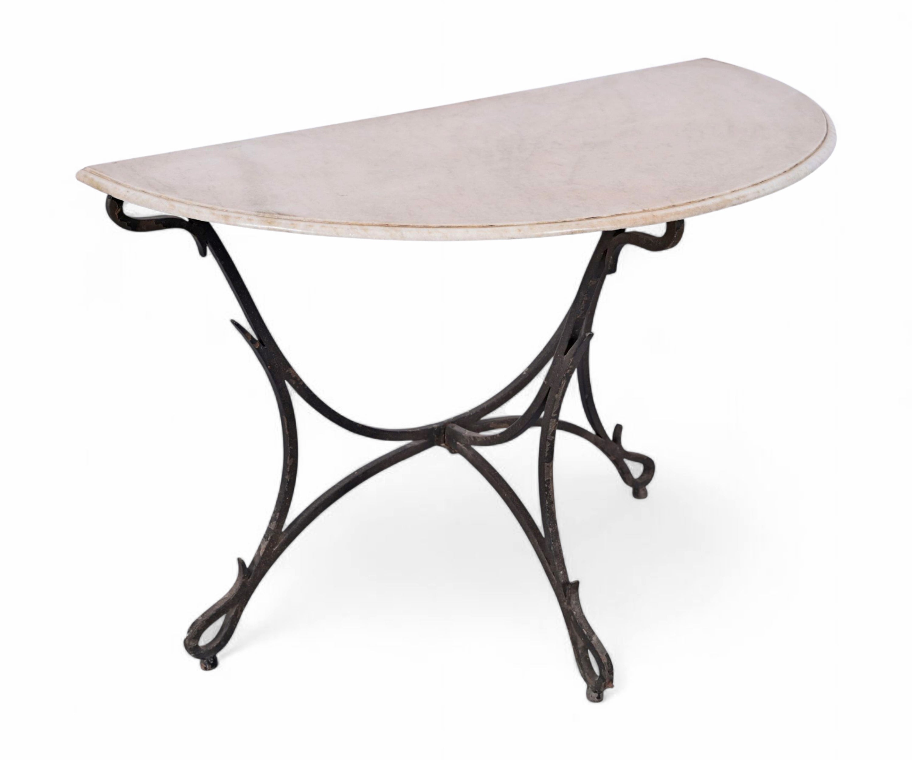 Half Round Marble Console Table