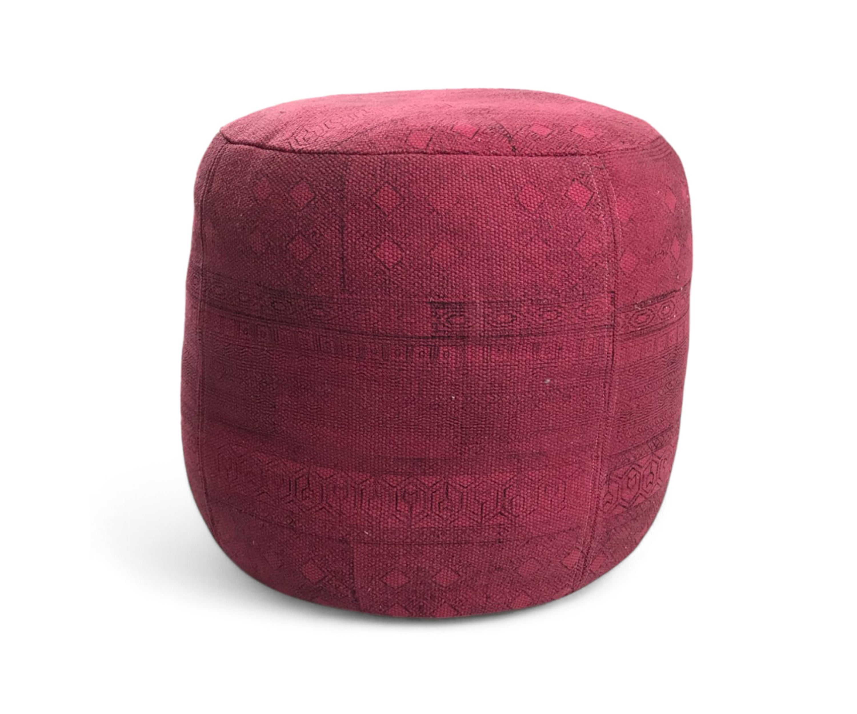 Red printed pouf