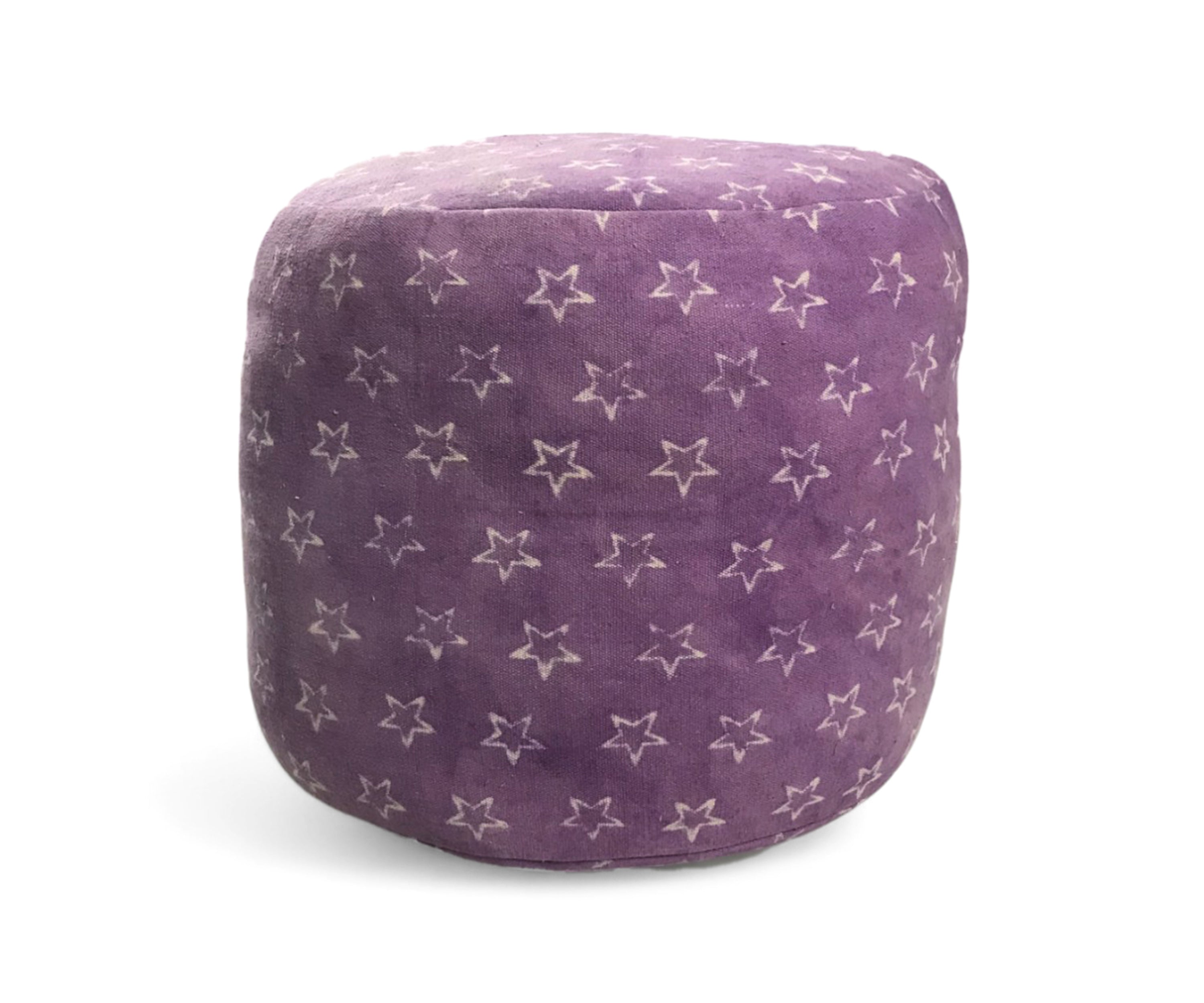 Purple  Printed  pouf