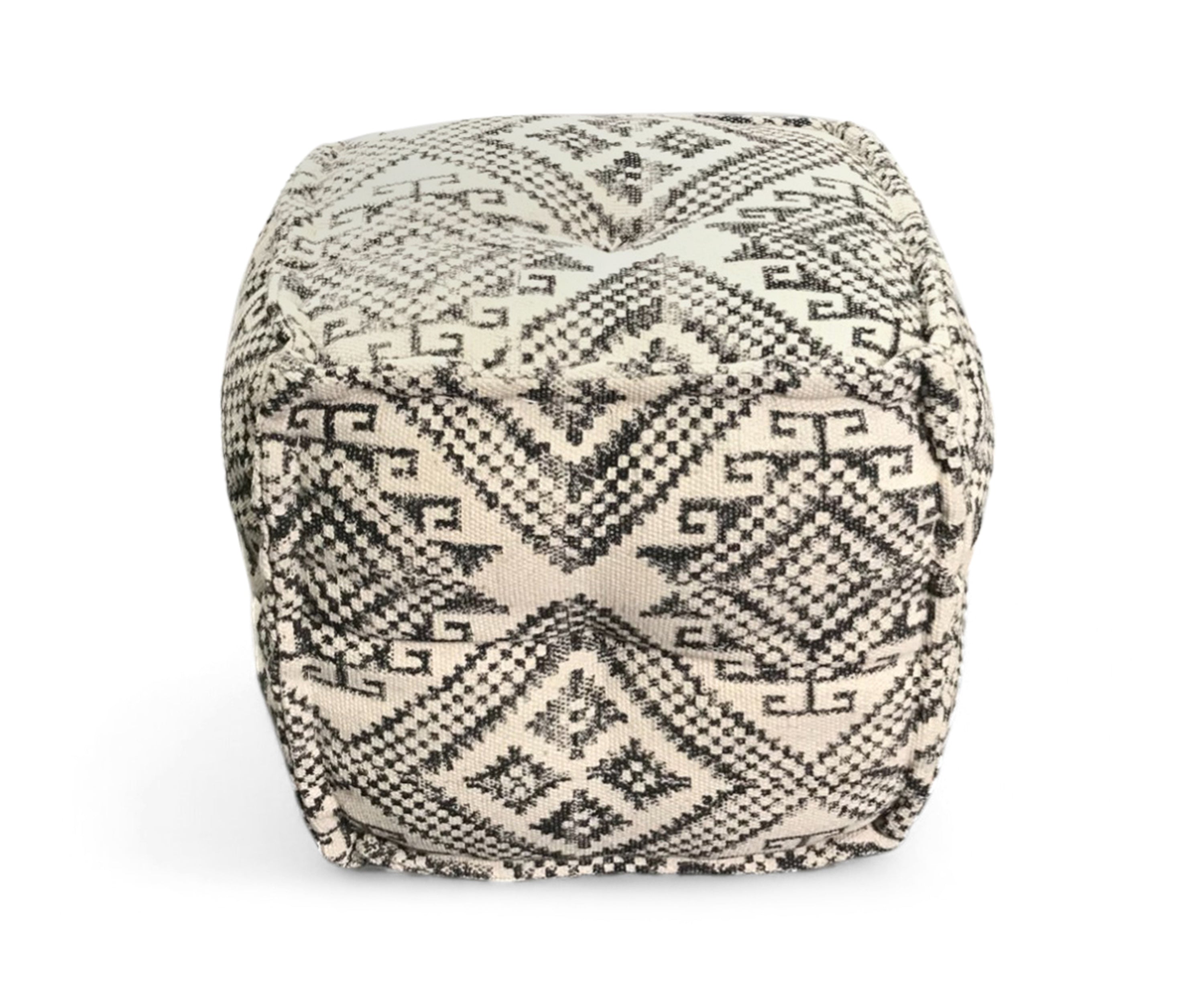 Black Printed  pouf