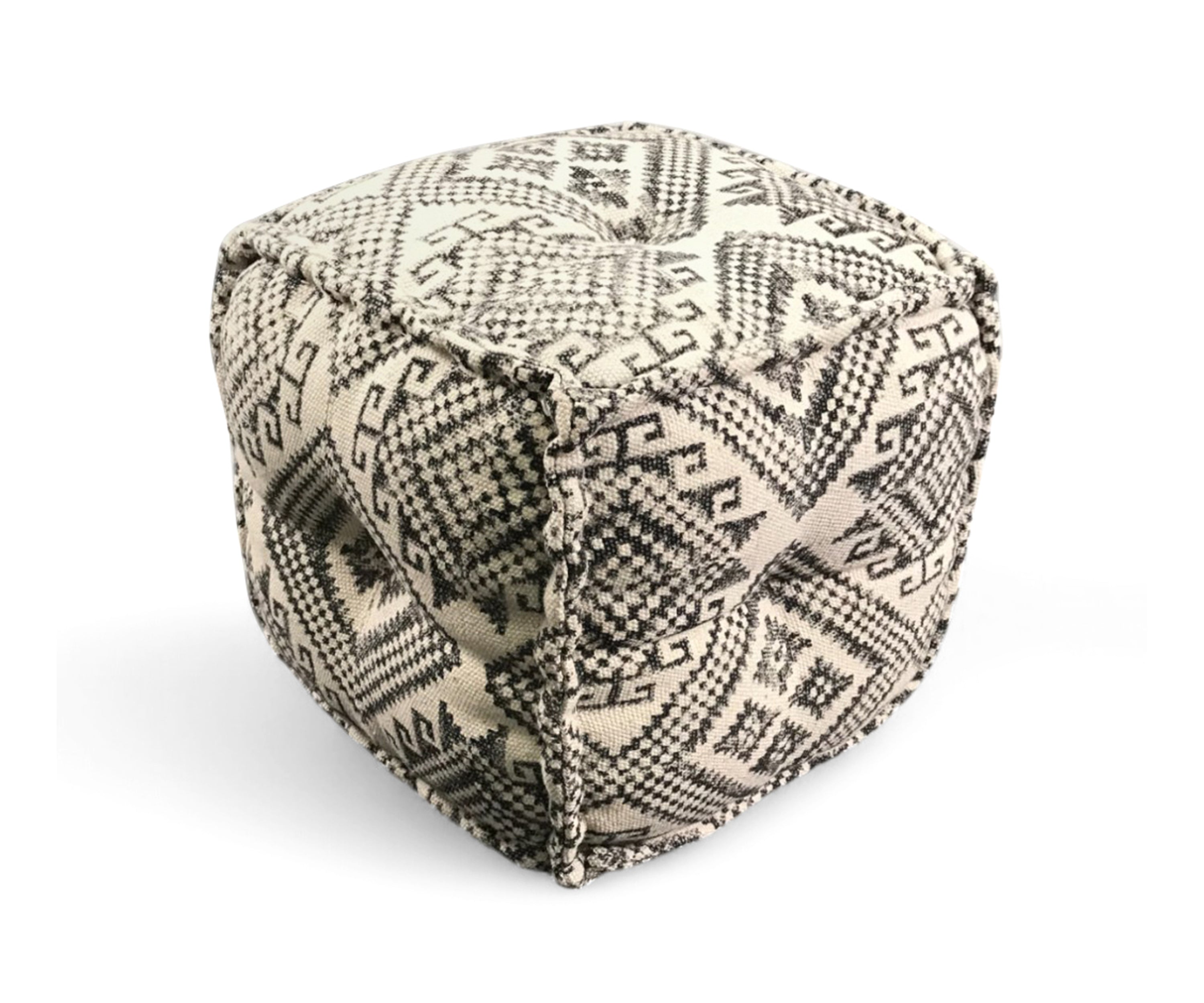 Black Printed  pouf