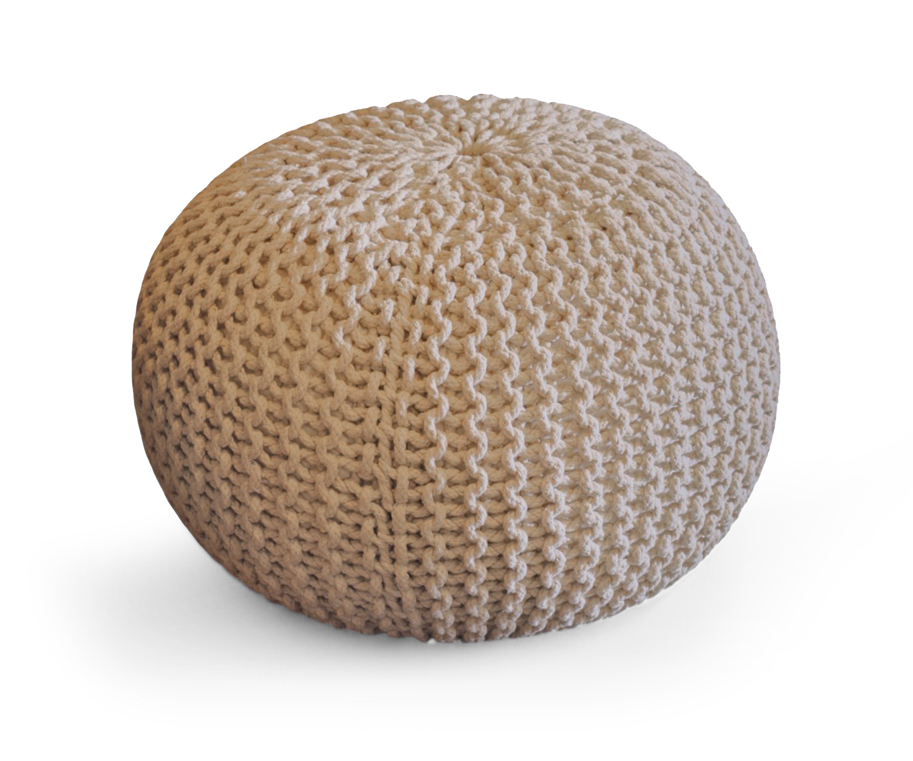 Hand woven ivory pouf/ stool