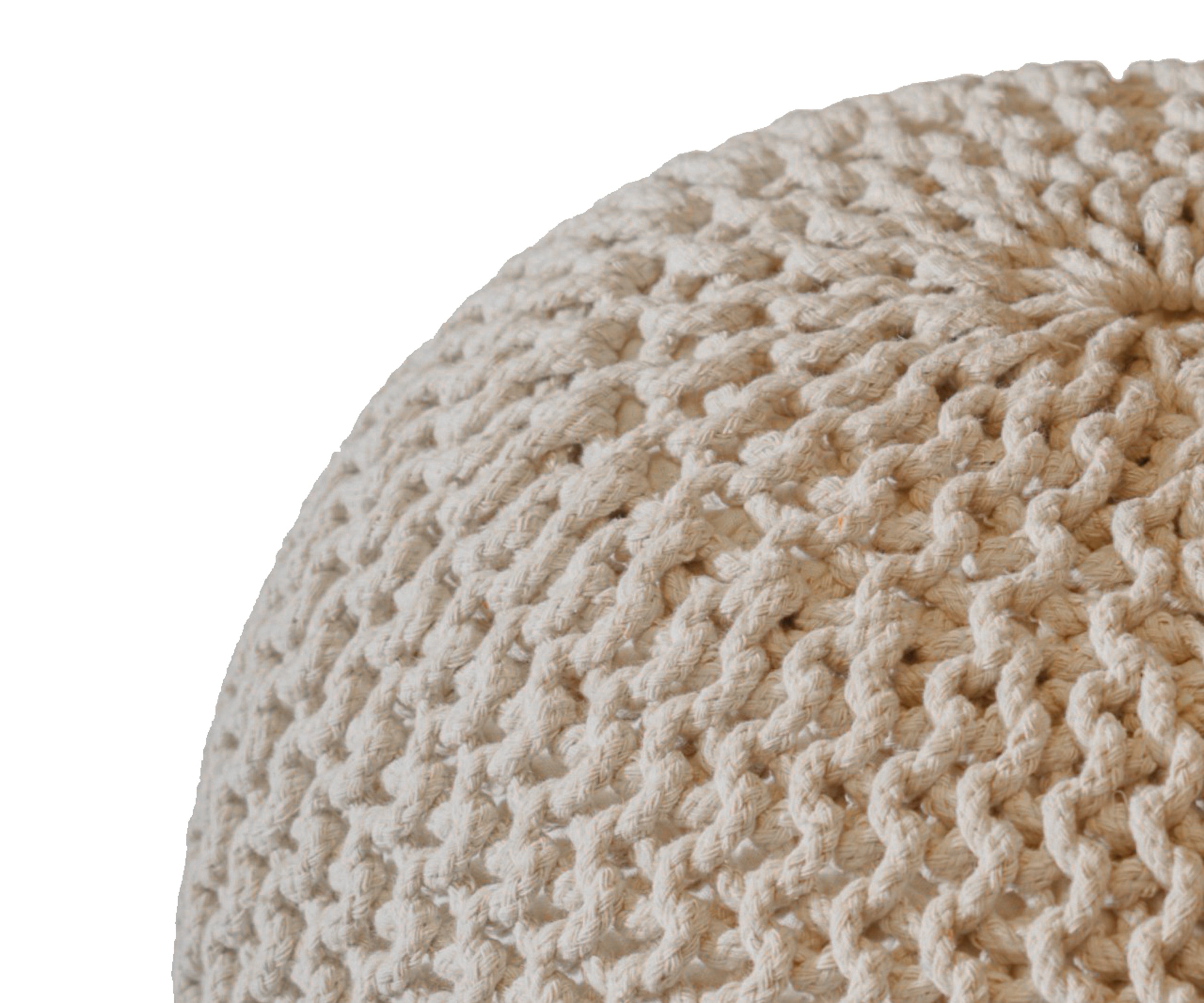Hand woven ivory pouf/ stool
