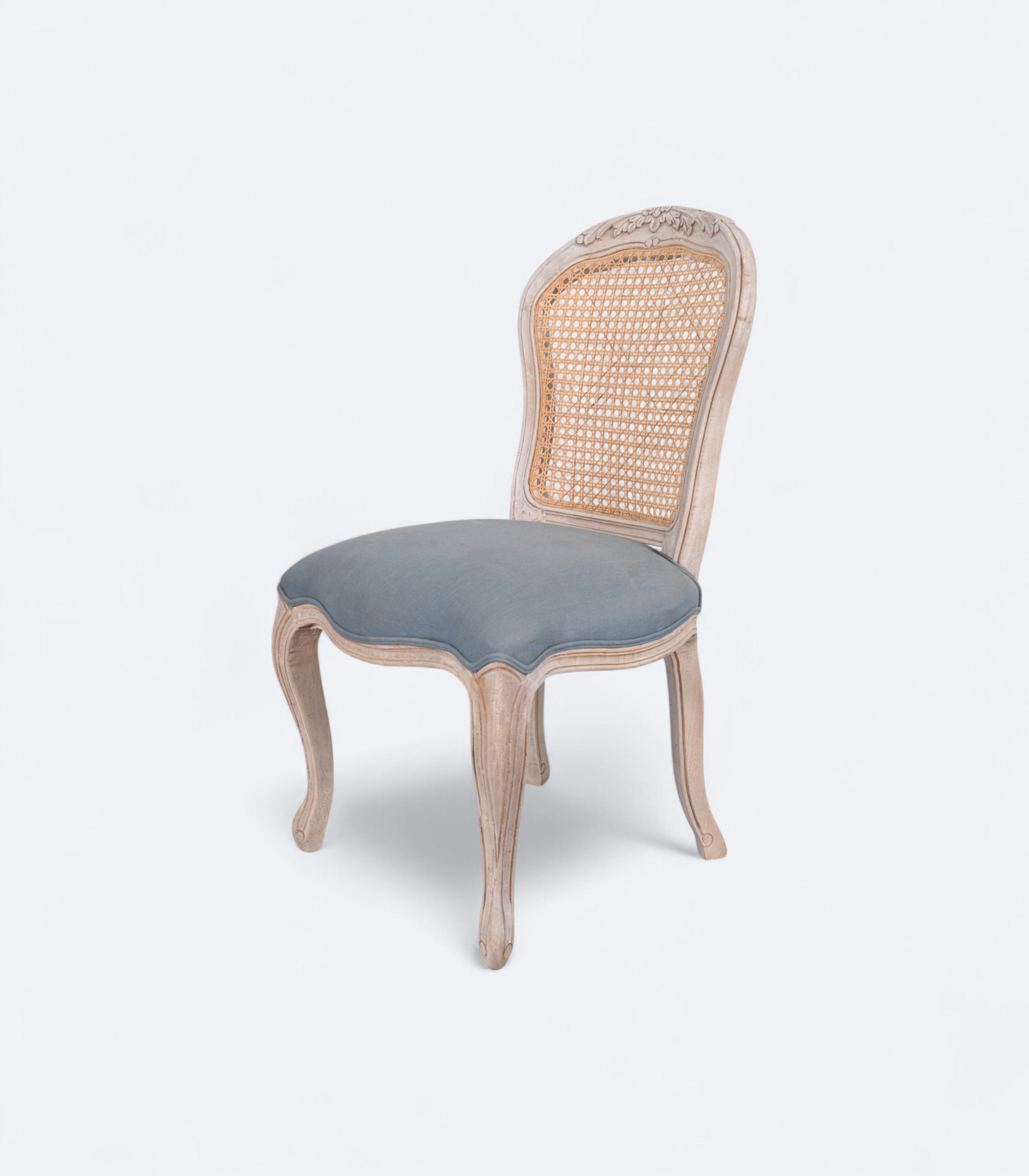 French Carved Cane Back Dining Chair